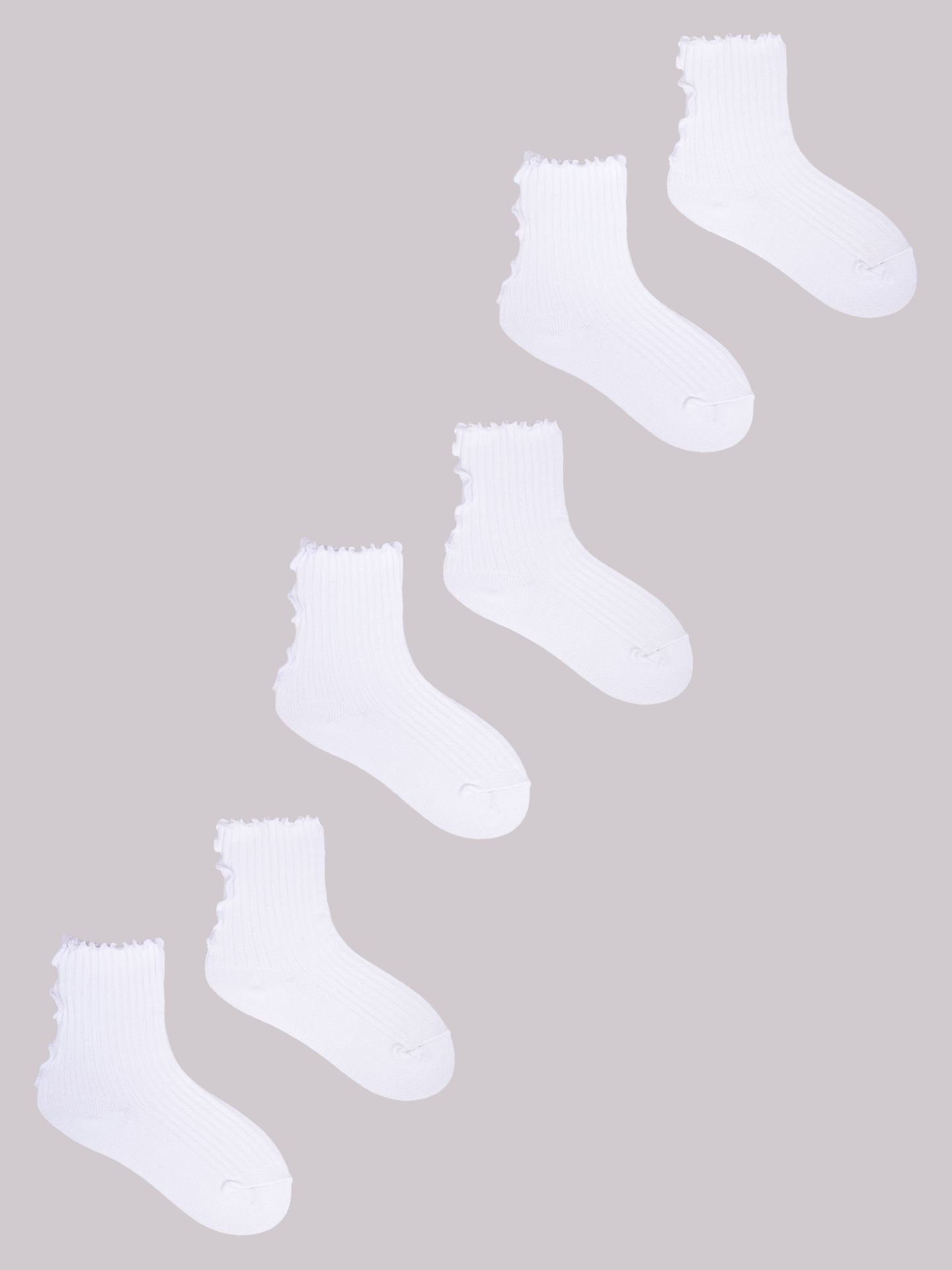 Yoclub Kids's Girls'  Socks With Frill 3-Pack