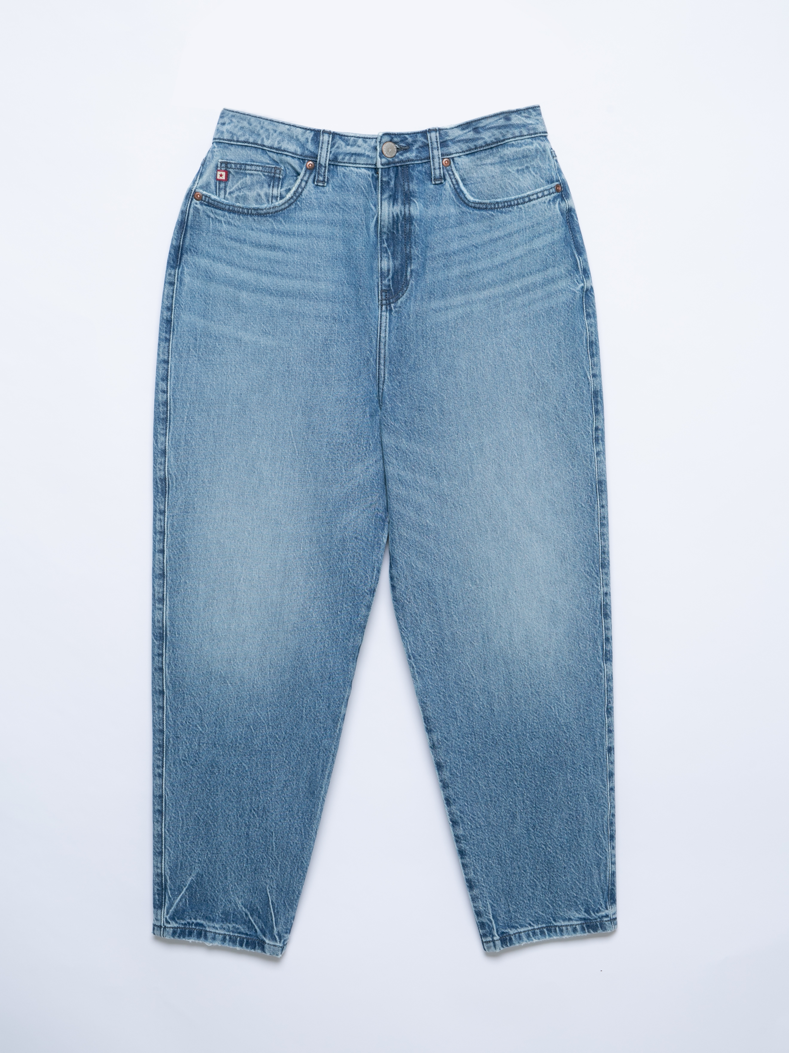 Levně Big Star Woman's Mom Jeans Trousers Denim 190095 Medium Denim-363