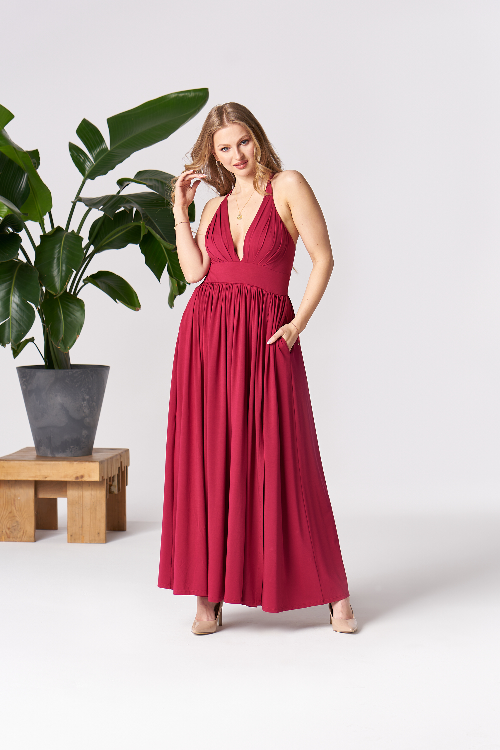 By Your Side Woman's Dress Zinnia Scarlet Sage