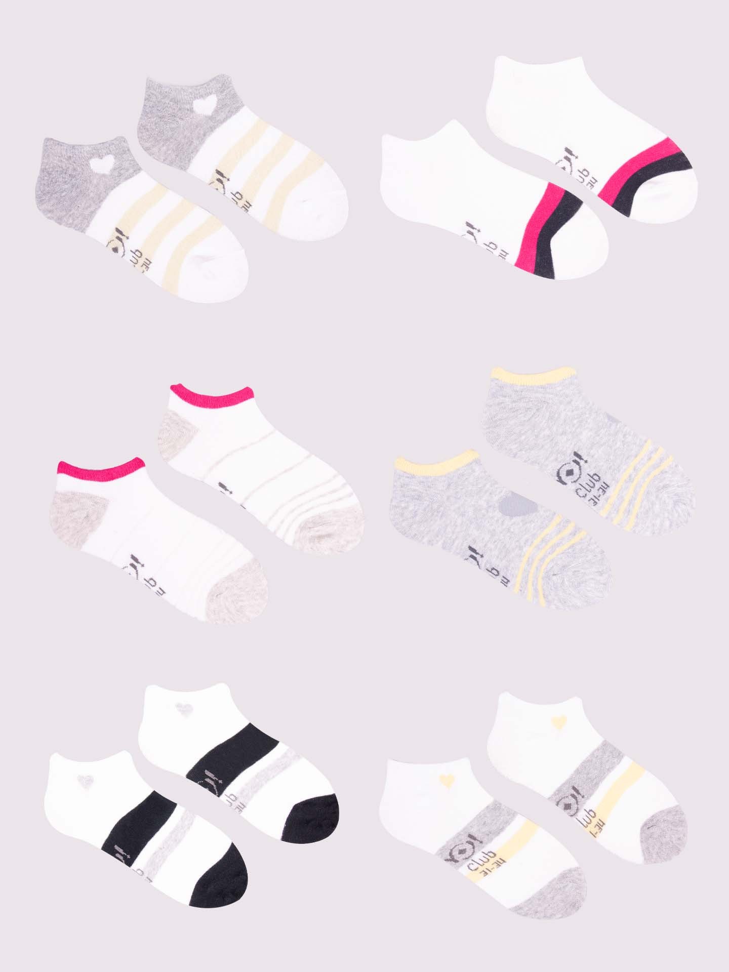 Levně Yoclub Kids's Girls' Ankle Cotton Socks Patterns Colours 6-pack SKS-0008G-AA00-002