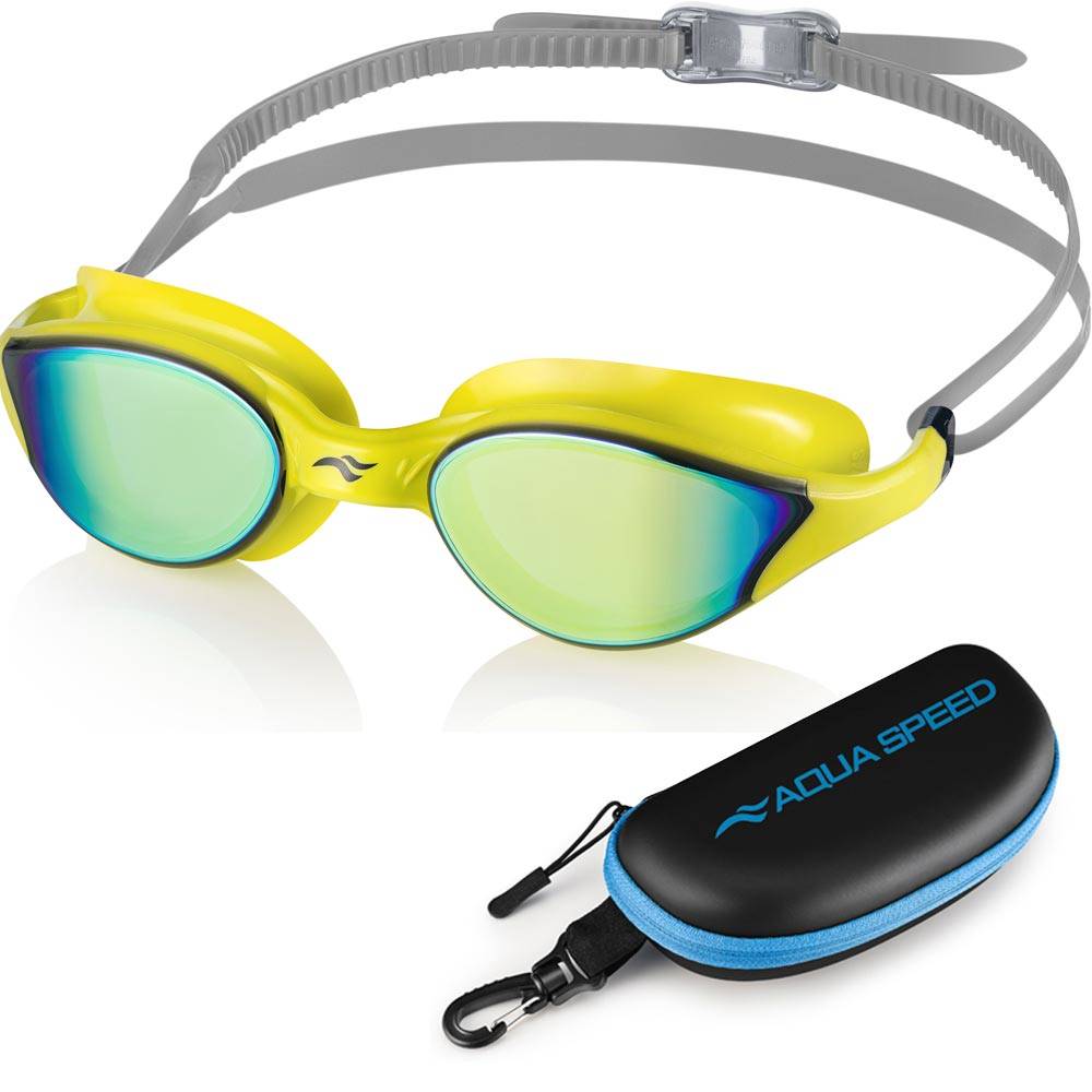 AQUA SPEED Unisex's Swimming Goggles Vortex Mirror&Case  Pattern 38