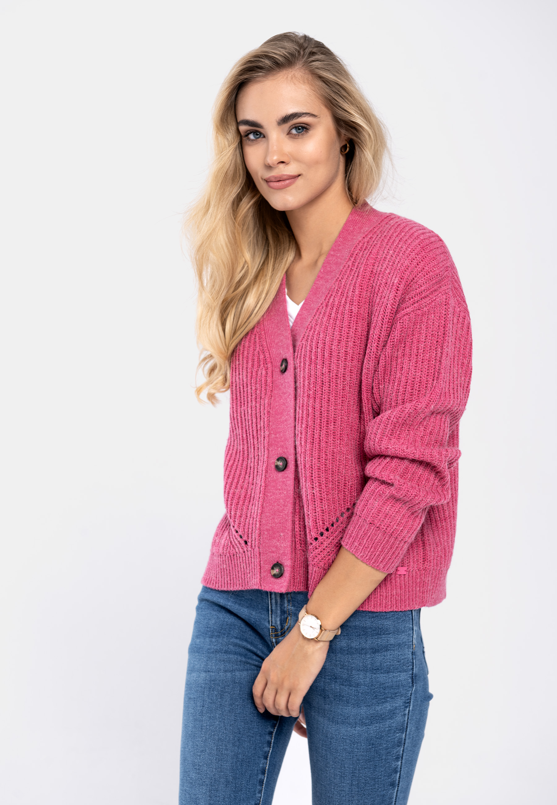 Levně Volcano Woman's Sweater S-FOXY L21157-W24 Pink Melange