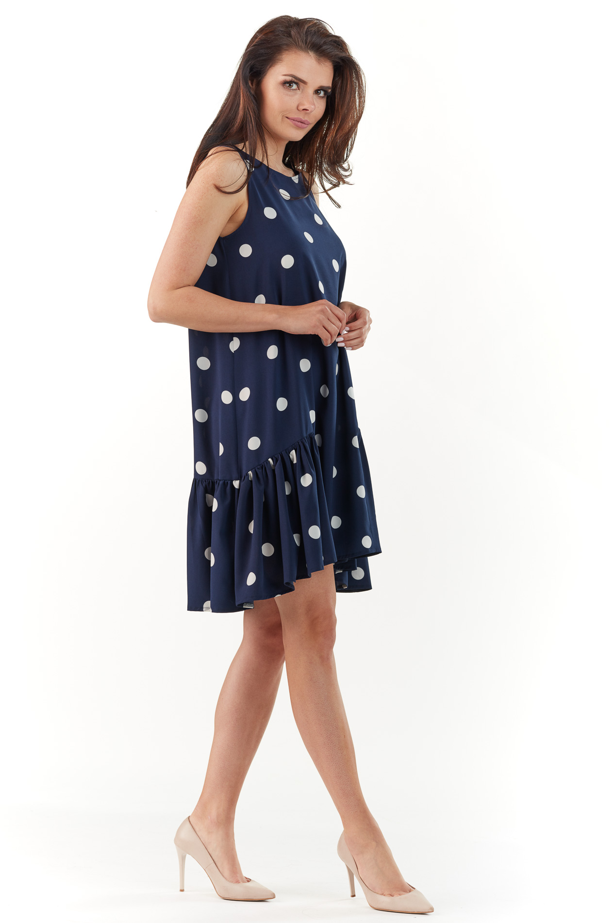 Awama Woman's Dress A229 Navy Blue