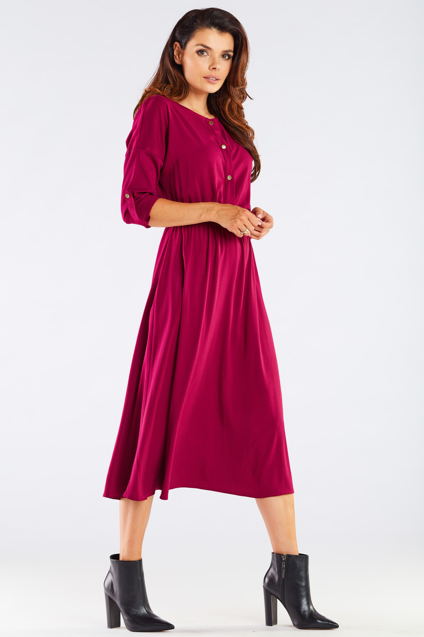 Awama Woman's Dress A452 Claret
