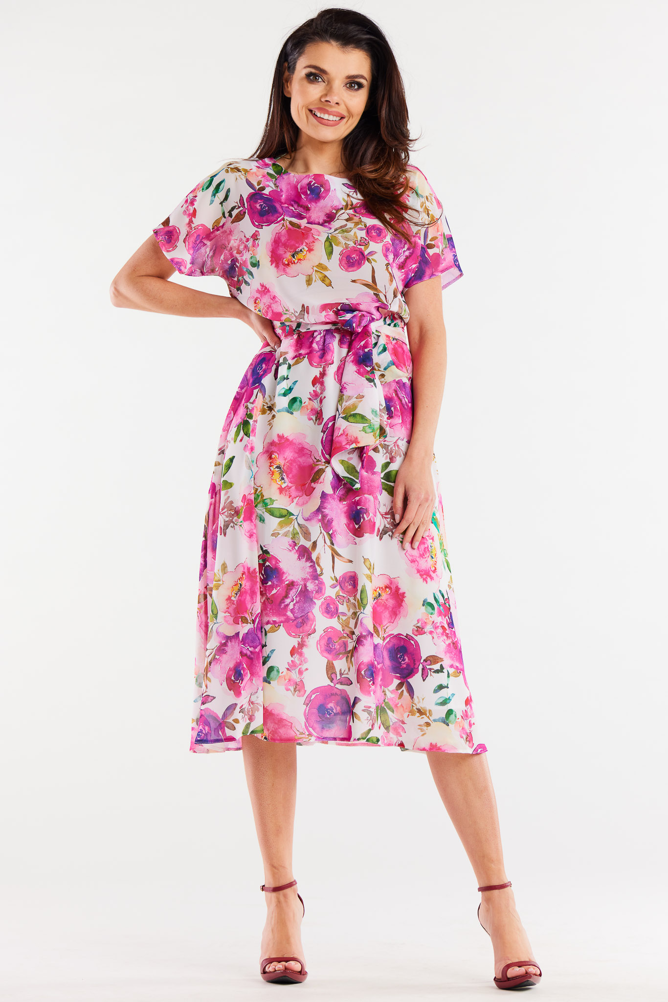 Awama Woman's Dress A510 Pink/White