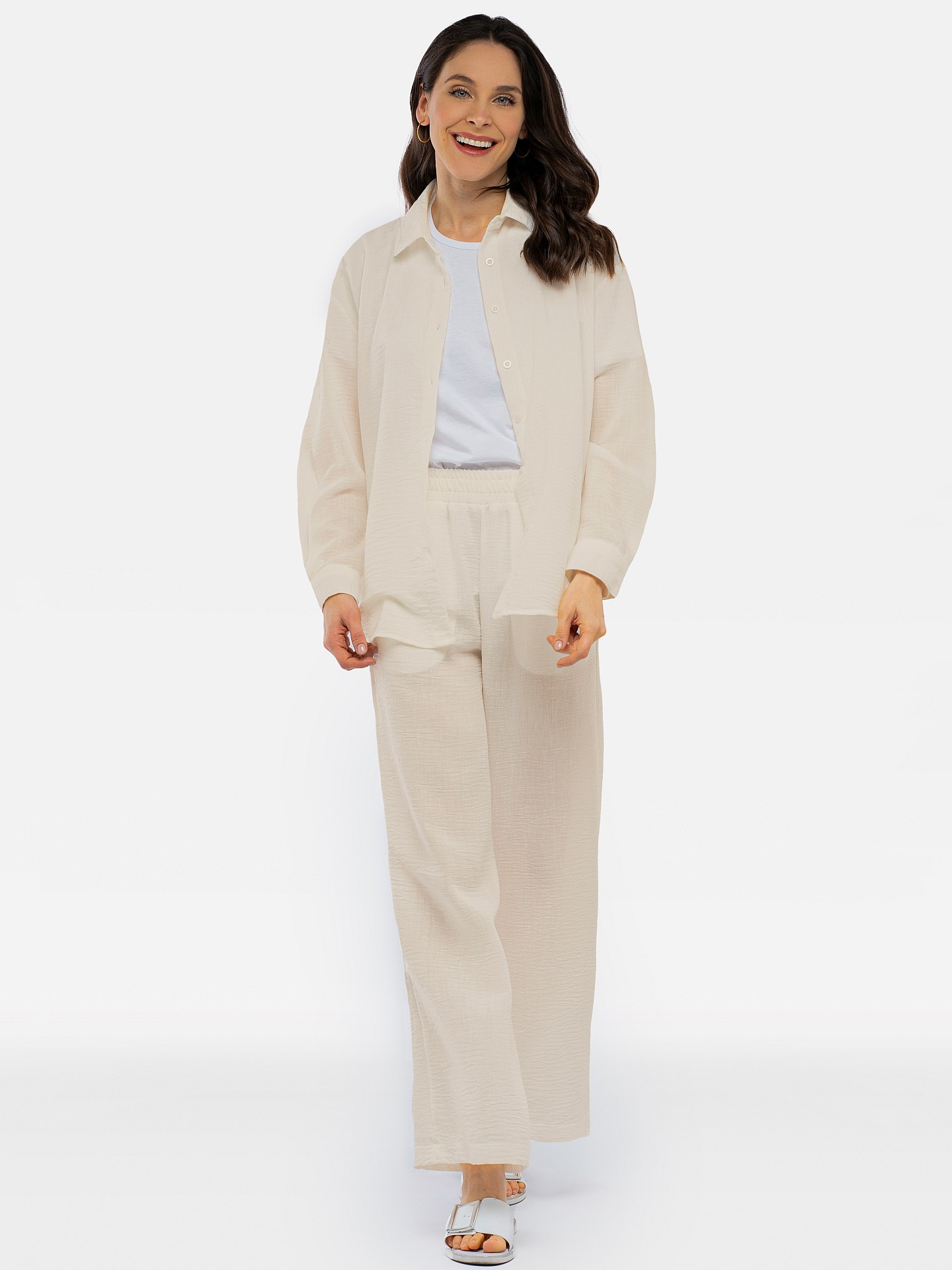 PERSO Woman's Women's cotton set – shirt and trousers