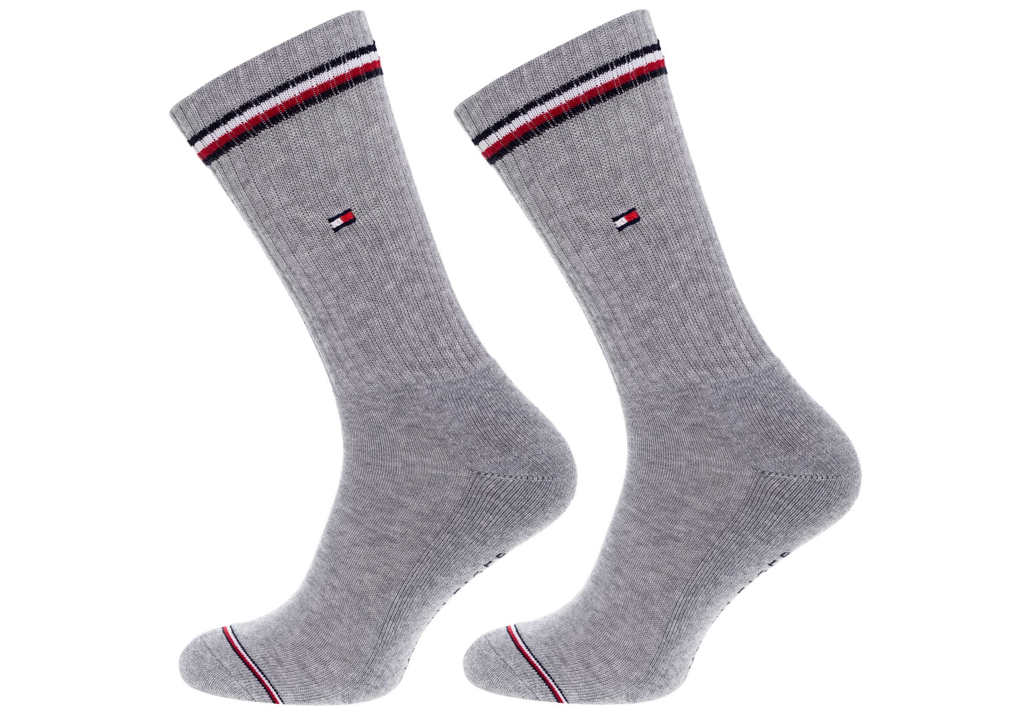 Levně 2PACK pánské ponožky Tommy Hilfiger vysoké šedé (100001096 085)