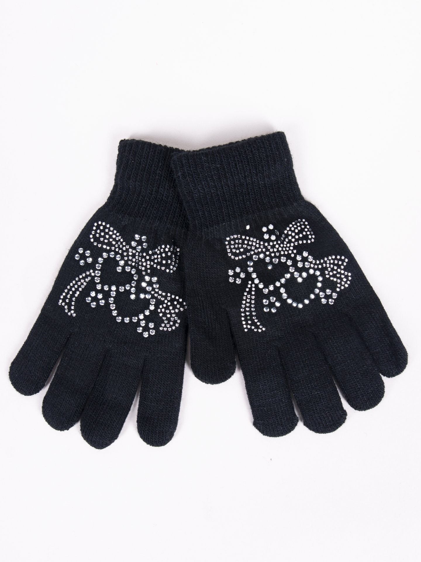 Yoclub Kids's Girls' Five-Finger Gloves With Jets RED-0216G-AA50-008