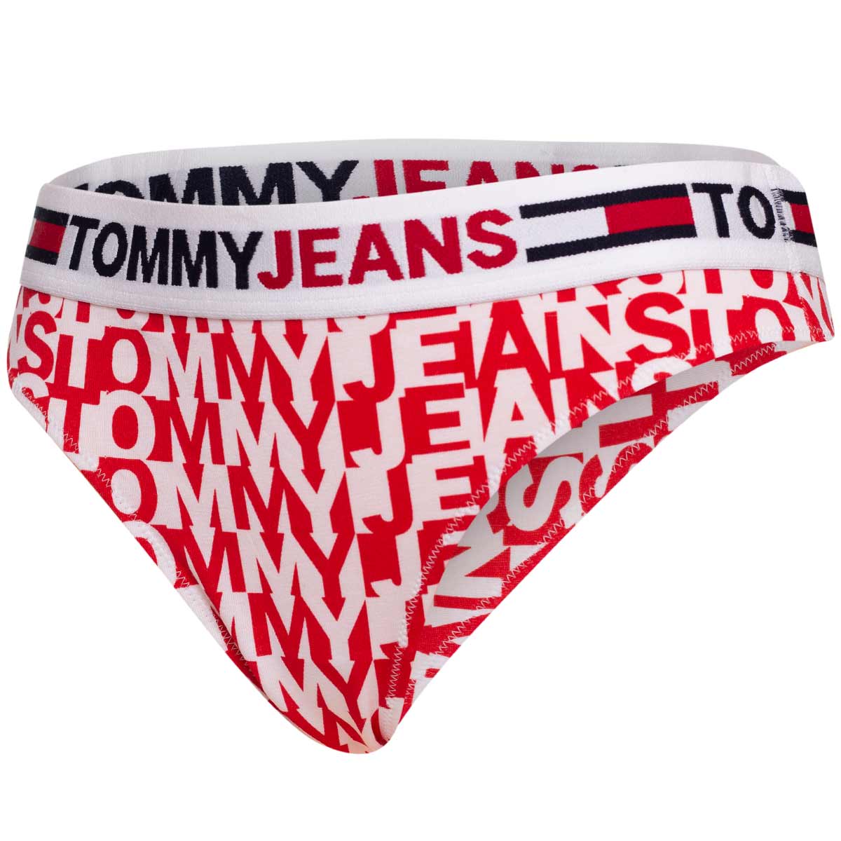 Levně Bílo-červené dámské vzorované kalhotky Tommy Jeans - Dámské