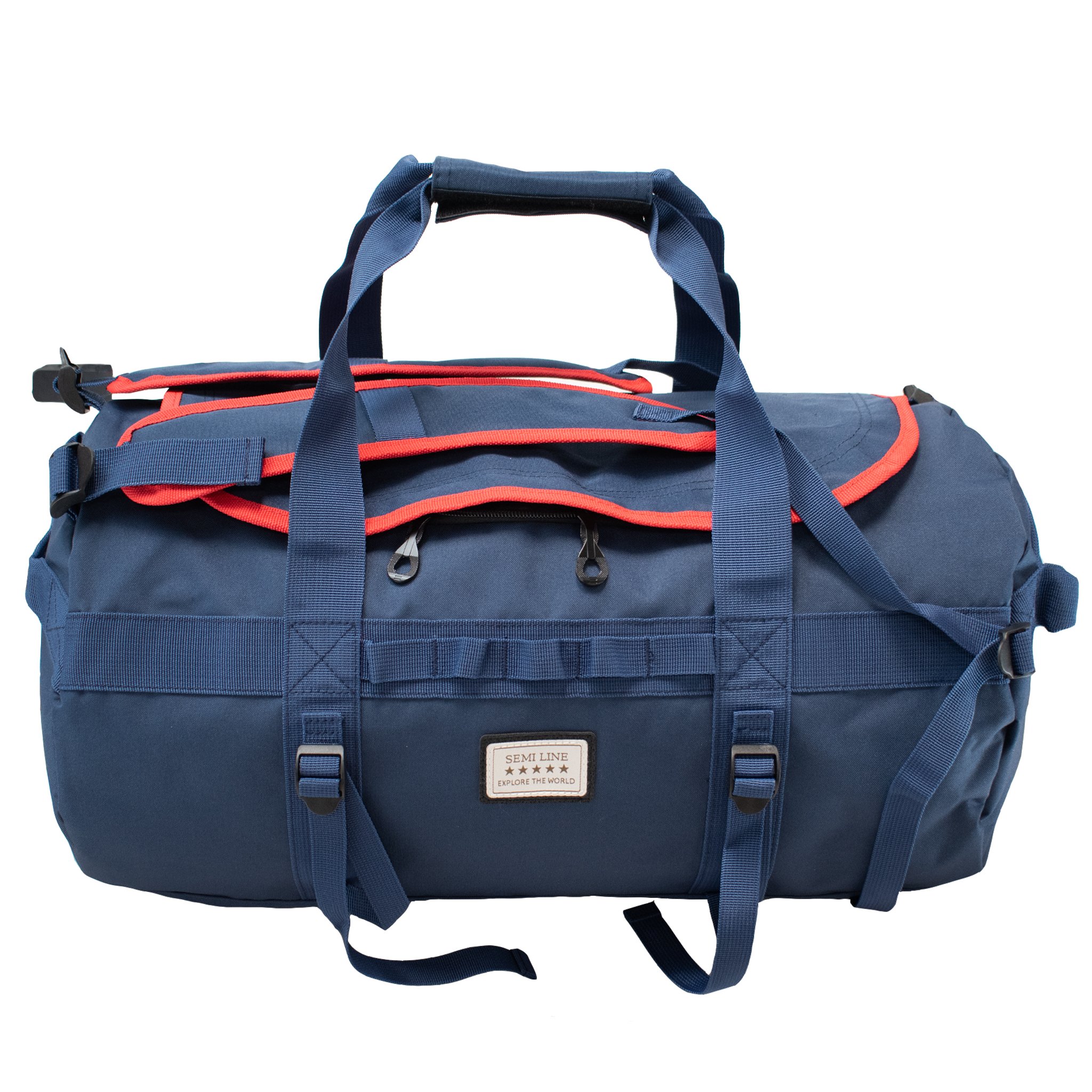 Semiline Unisex's Fitness Bag/Travel Bag A3051-2 Navy Blue/Red