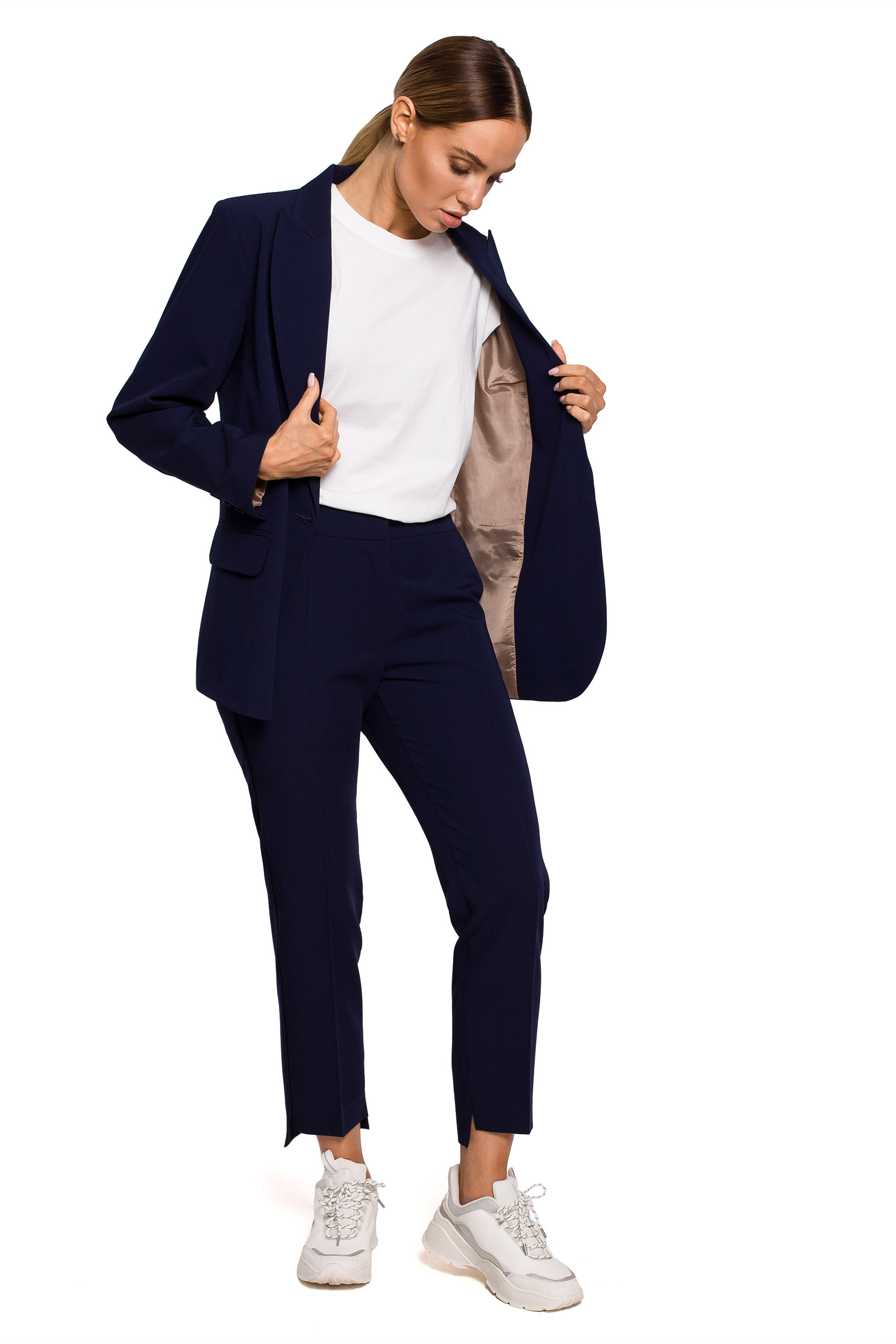 Made Of Emotion Woman&#039;s Jacket M602 Navy Blue