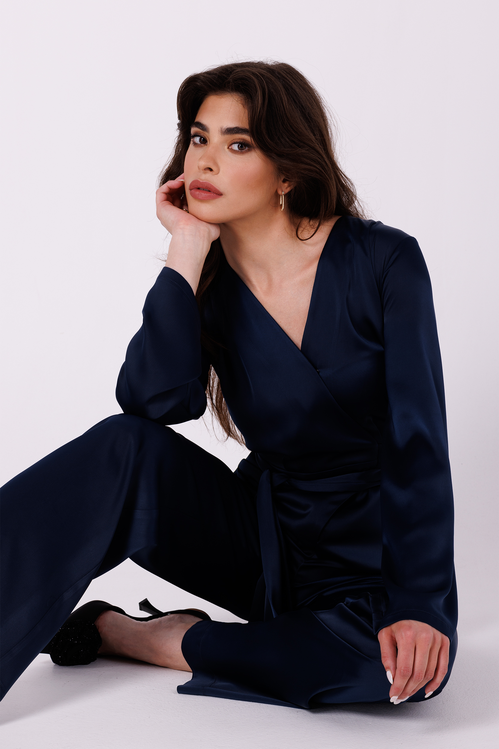Makover Woman&#039;s Jumpsuit K171 Navy Blue