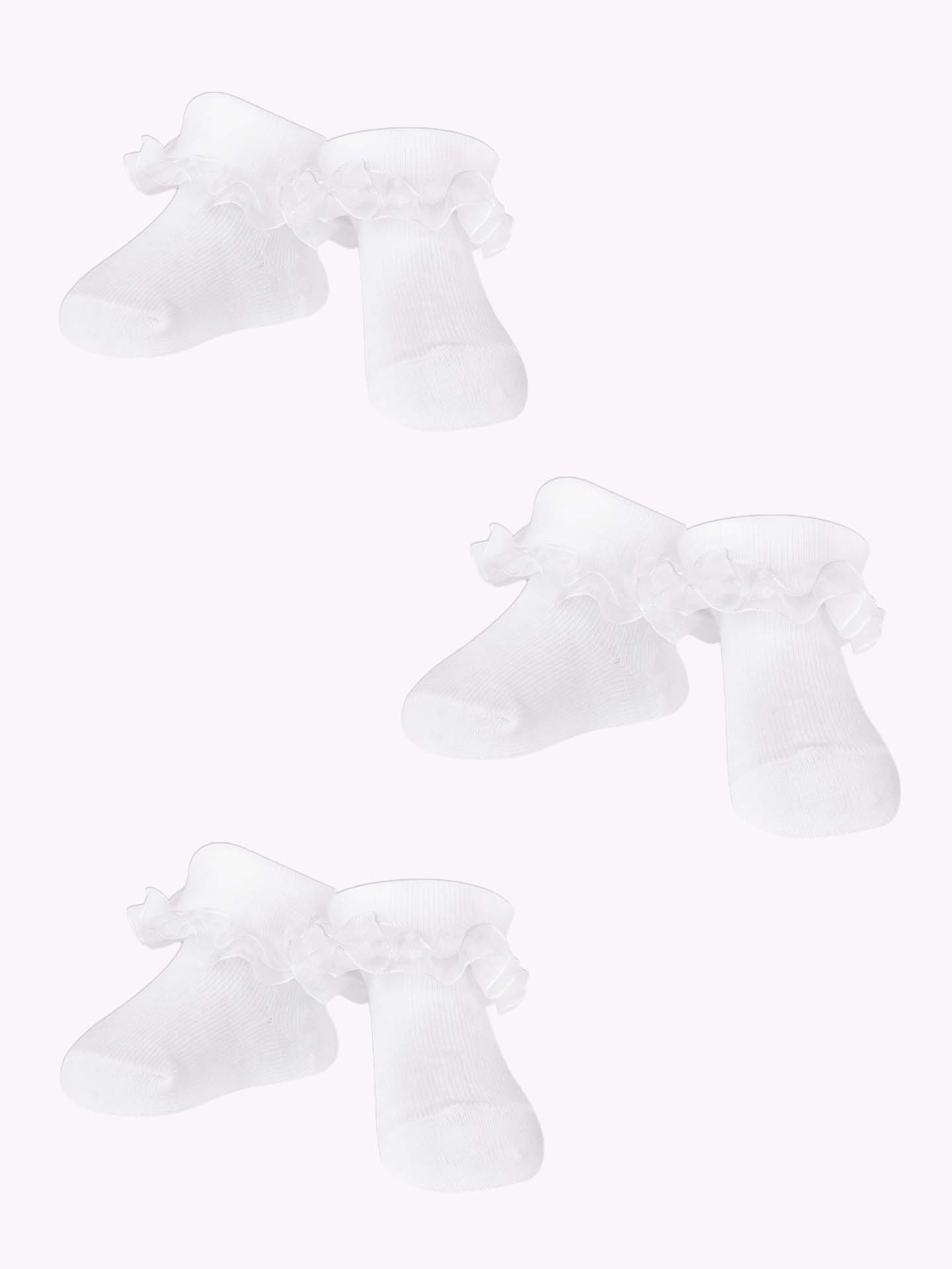 Levně Yoclub Kids's Girls' Turn Cuff Ruffle Cotton Socks 3-pack SKA-0119G-010J