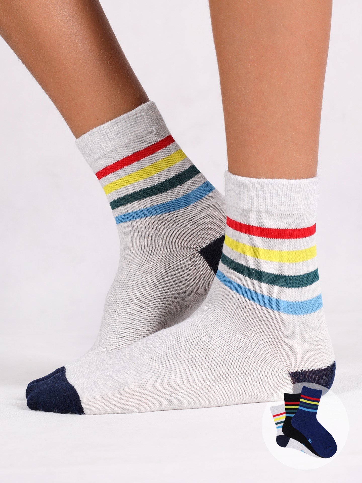 Yoclub Kids's Boys' Socks Stripes 3-Pack SKA-0157C-A300