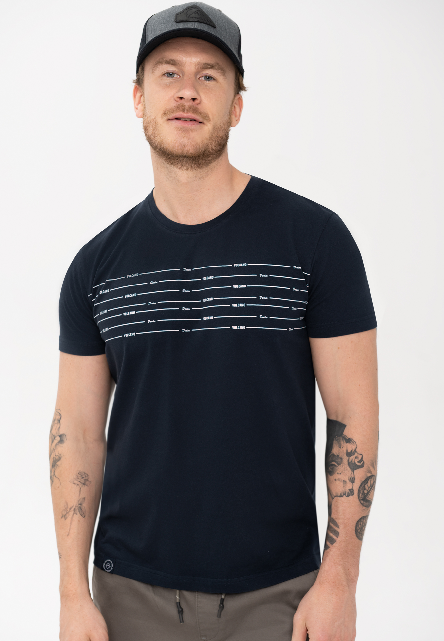 Levně Volcano Pánské tričko T-Jack M02132-S23 Námořnická modř