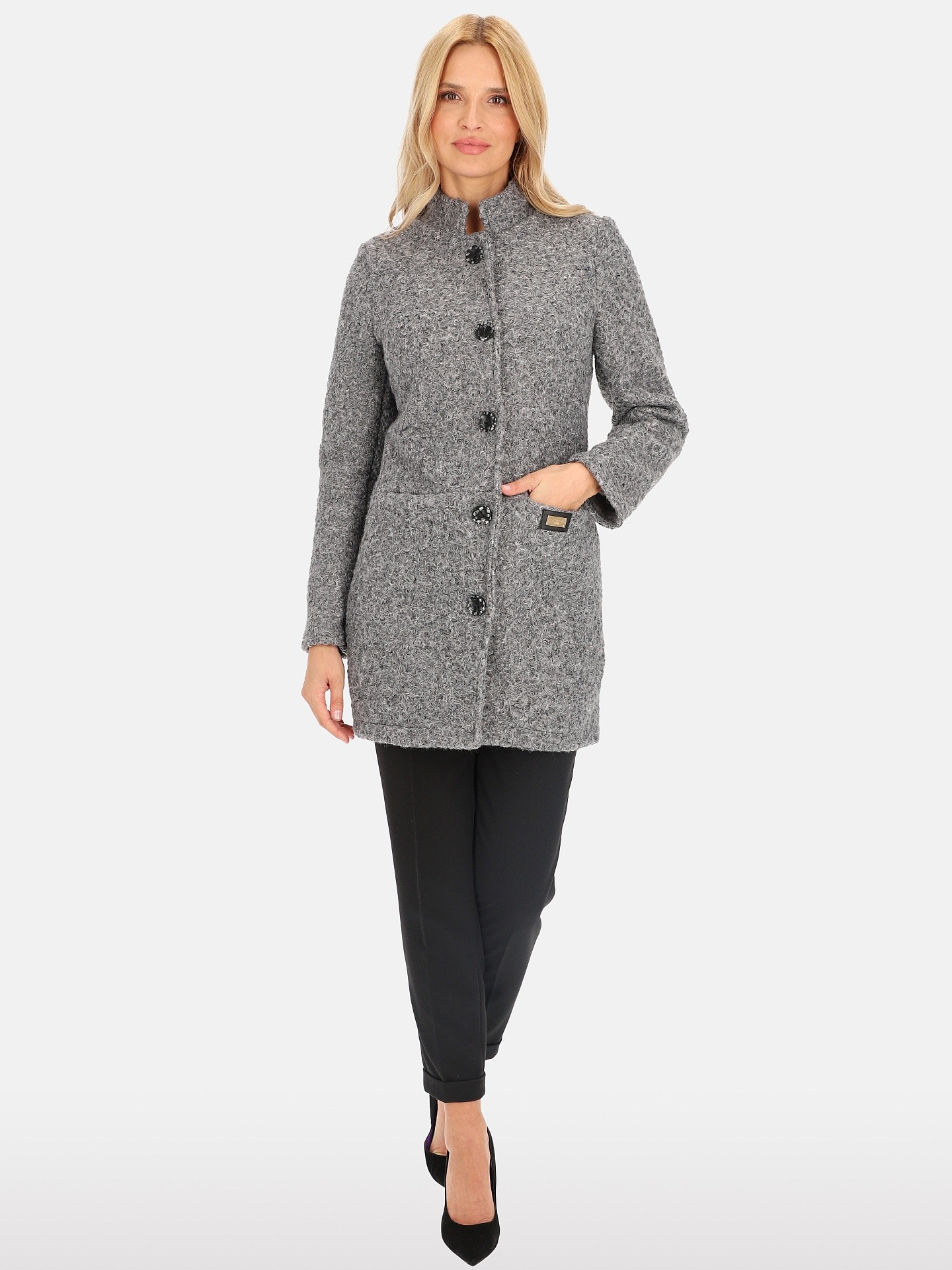 Дамско палто от овча кожа с яка