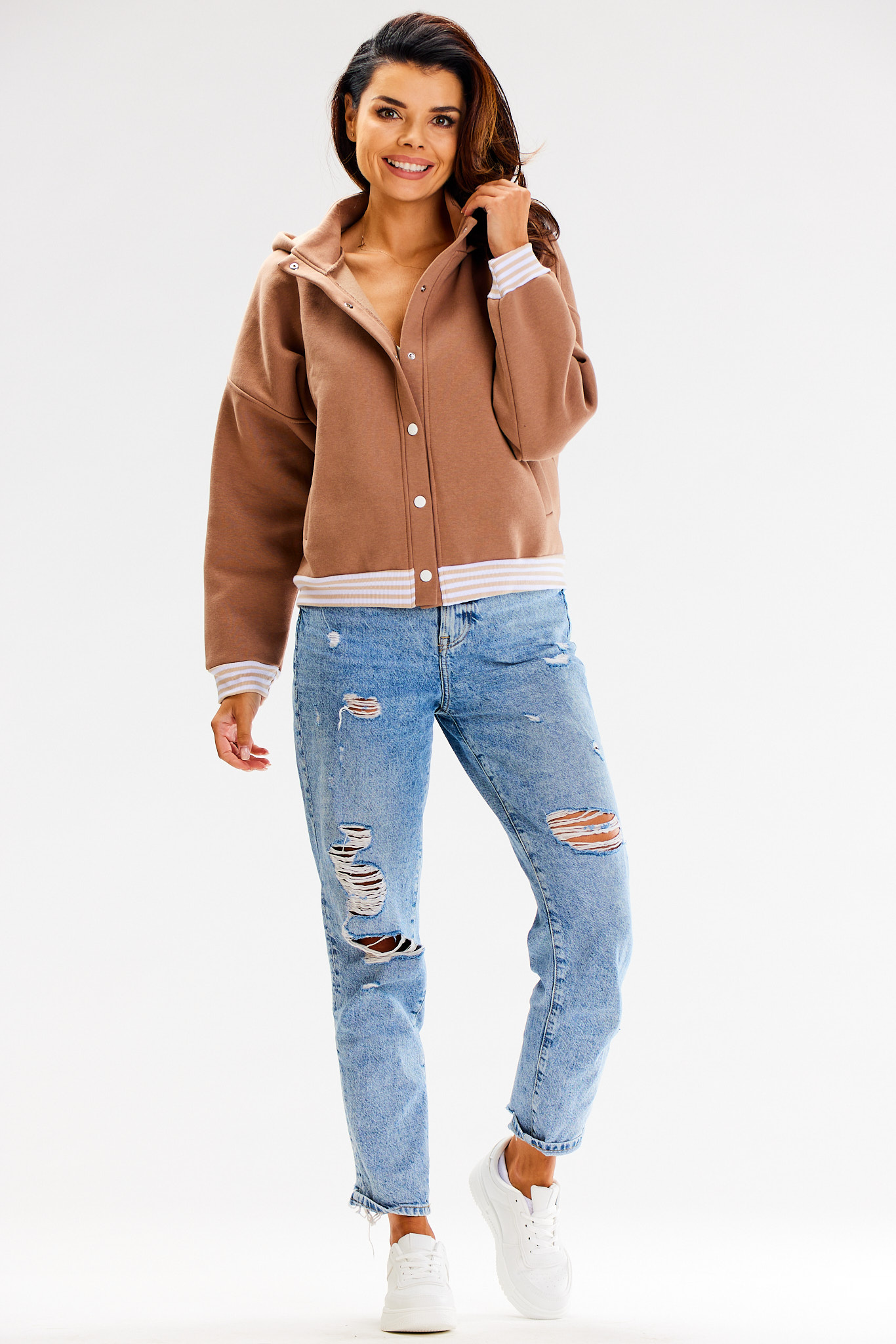 Awama Woman's Hoodie A611 Beige
