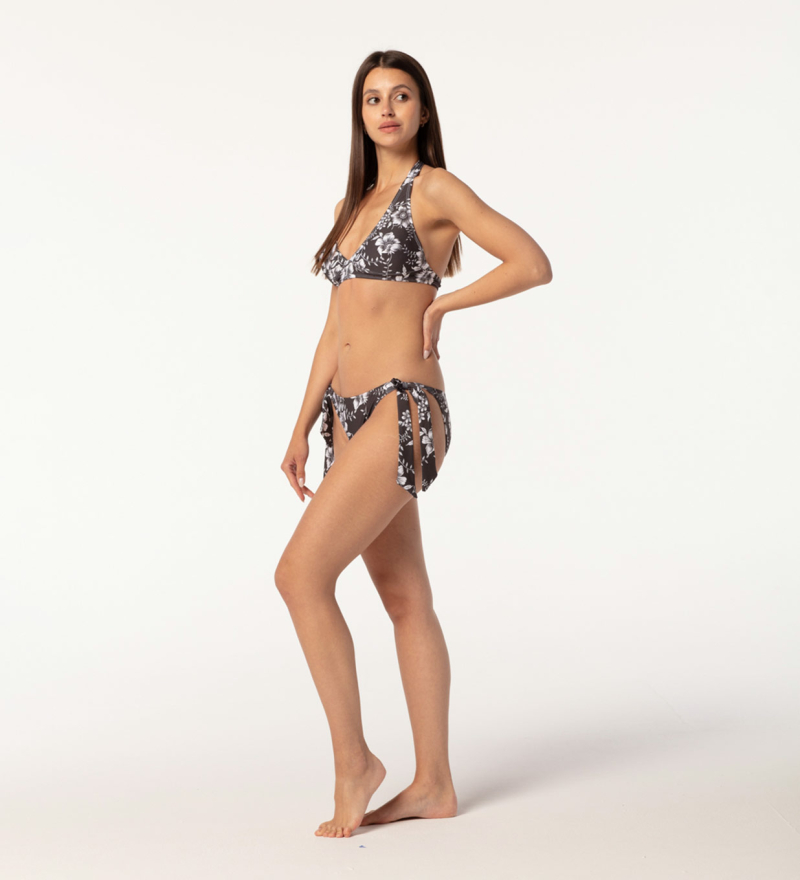 Aloha From Deer Woman&#039;s Dark Flowers Halter Neck Bikini Top BTH AFD523