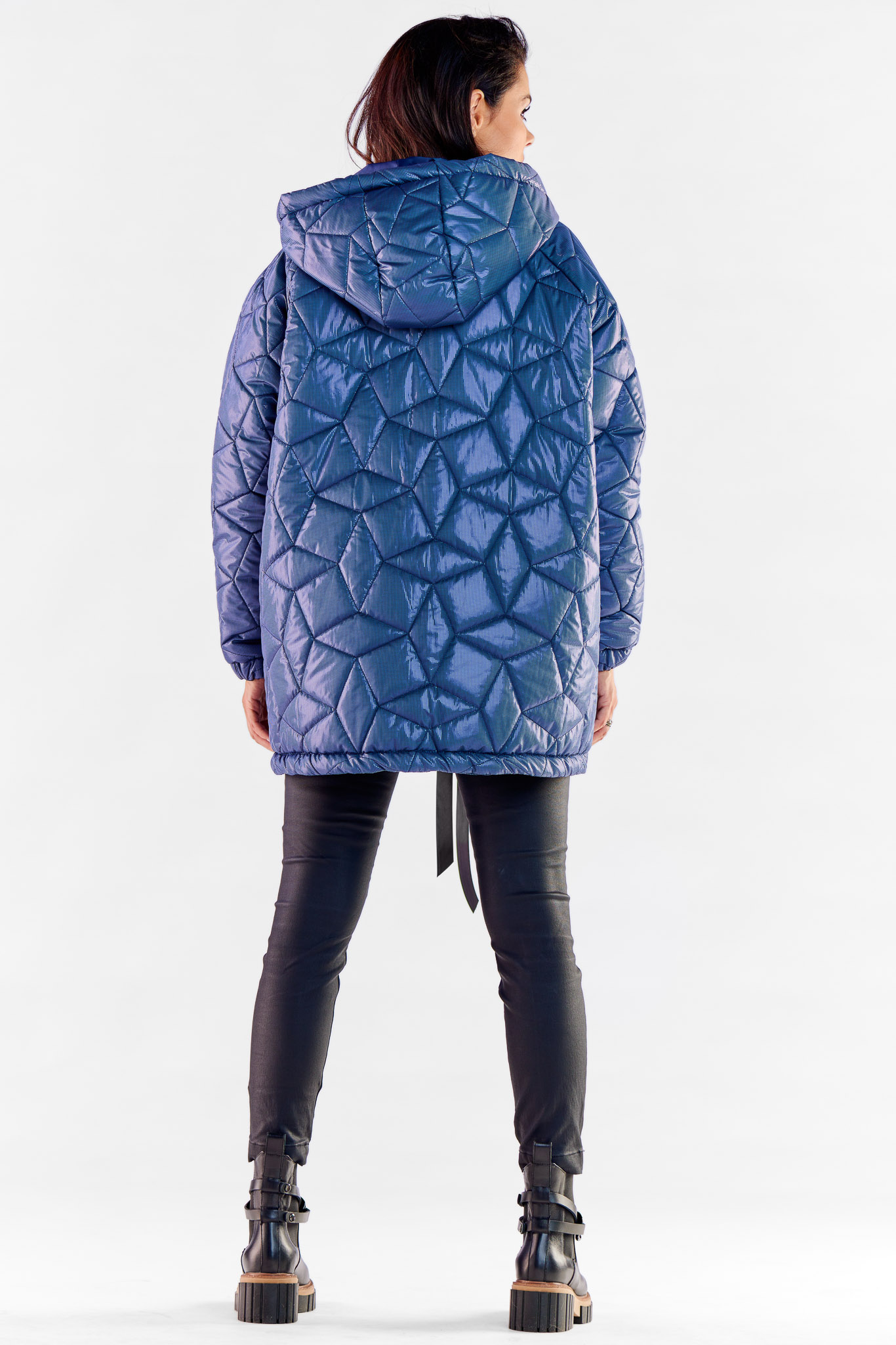 Awama Woman's Coat A536 Navy Blue