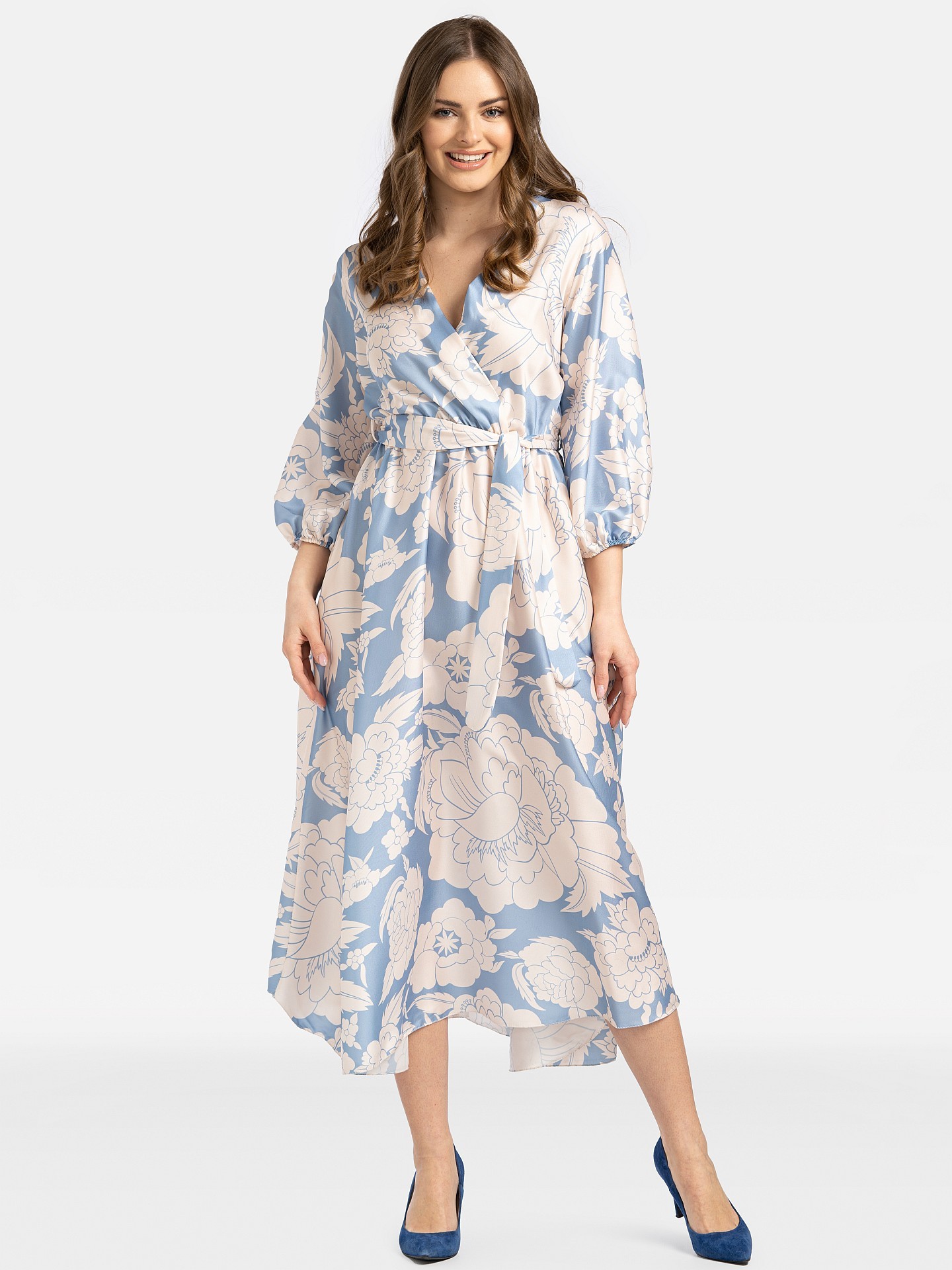 Дамска вискозна рокля PERSO с флорален мотив