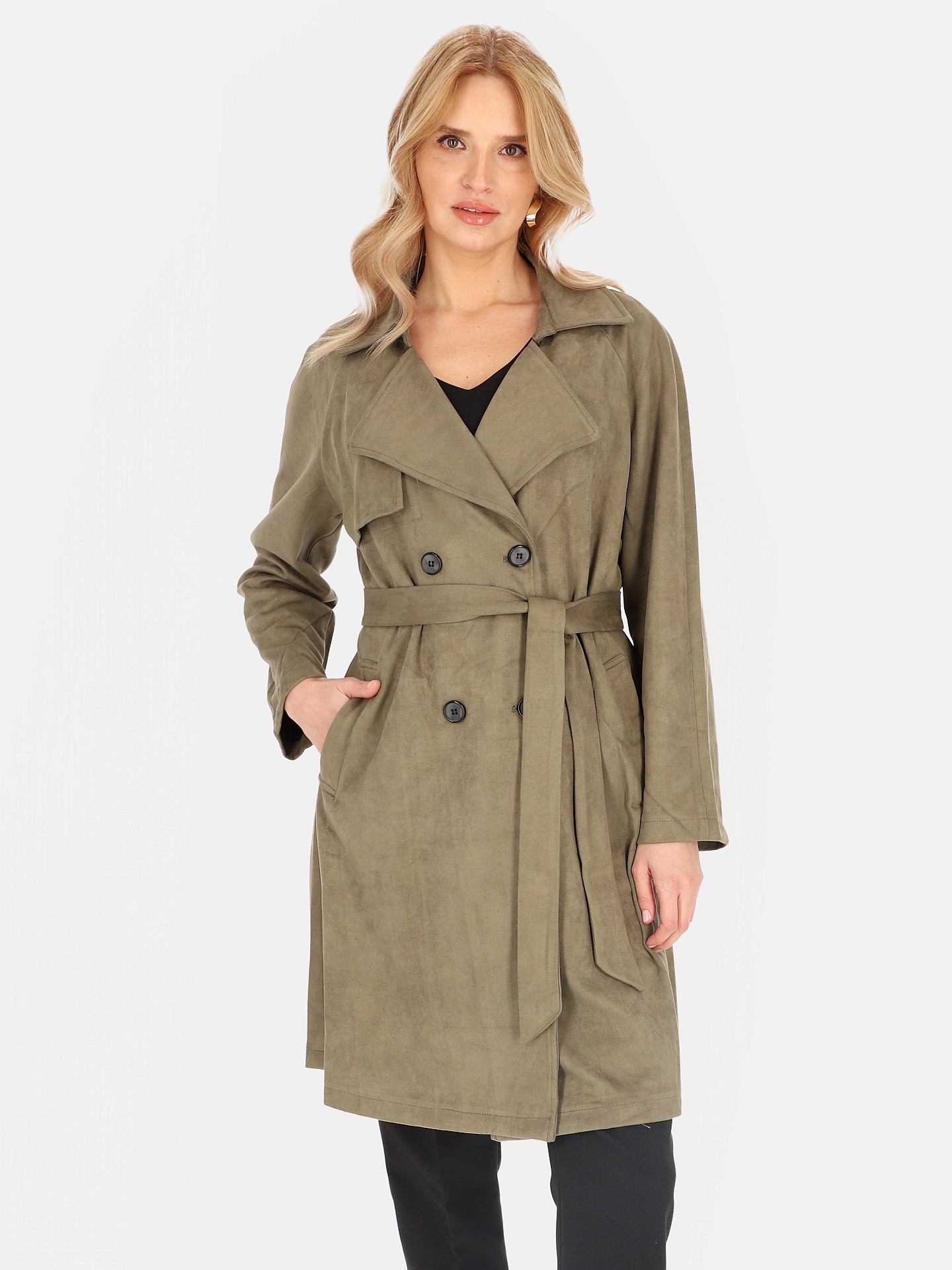 Дамски тренчкот от изкуствен велур PERSO