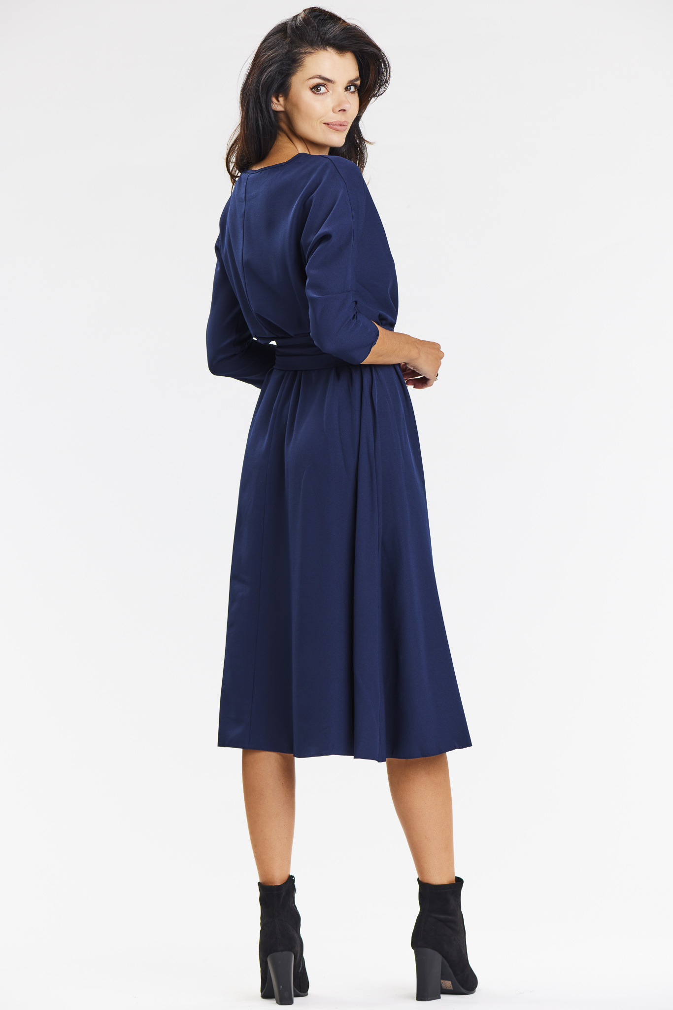 Awama Woman's Dress A662 Navy Blue