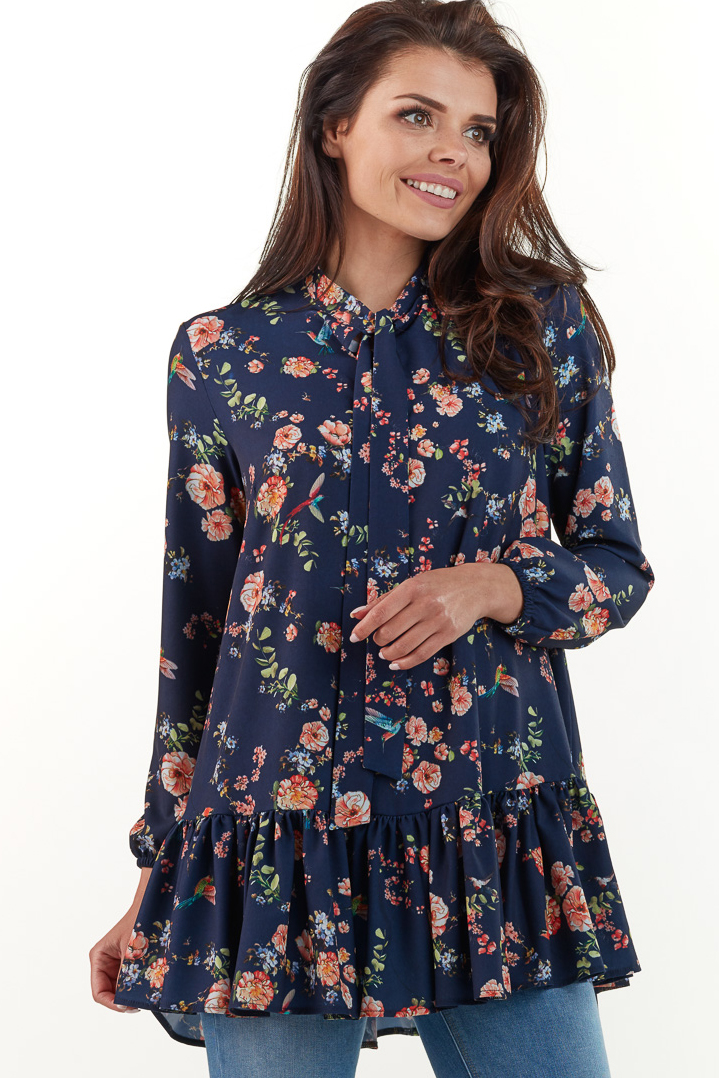 Infinite You Woman's Shirt M165 Navy Blue