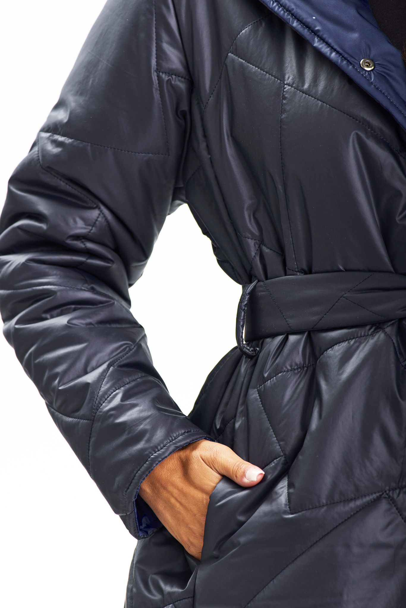 Awama Woman's Coat A686 Navy Blue