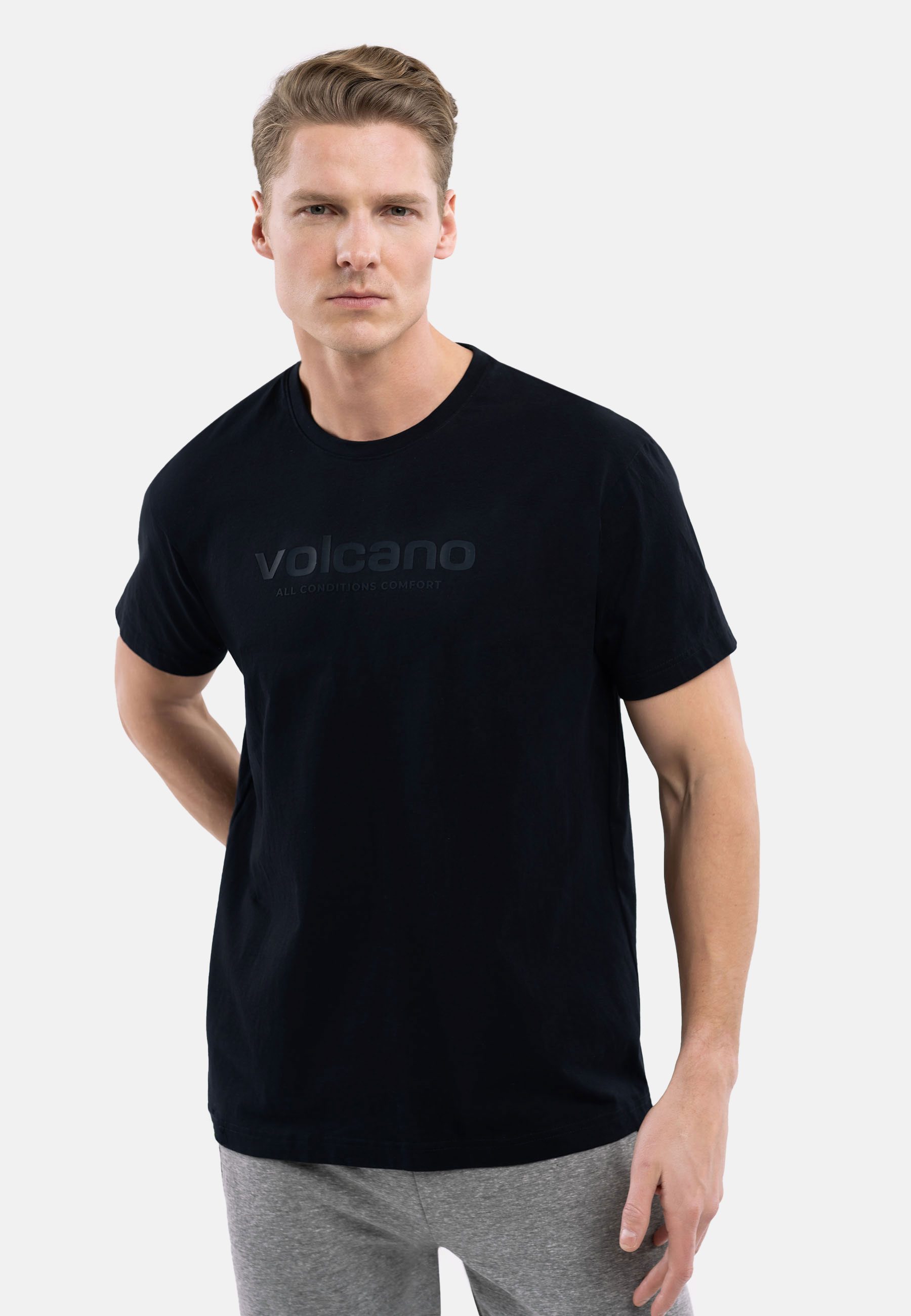 Volcano Man's T-Shirt T-Wit Navy Blue