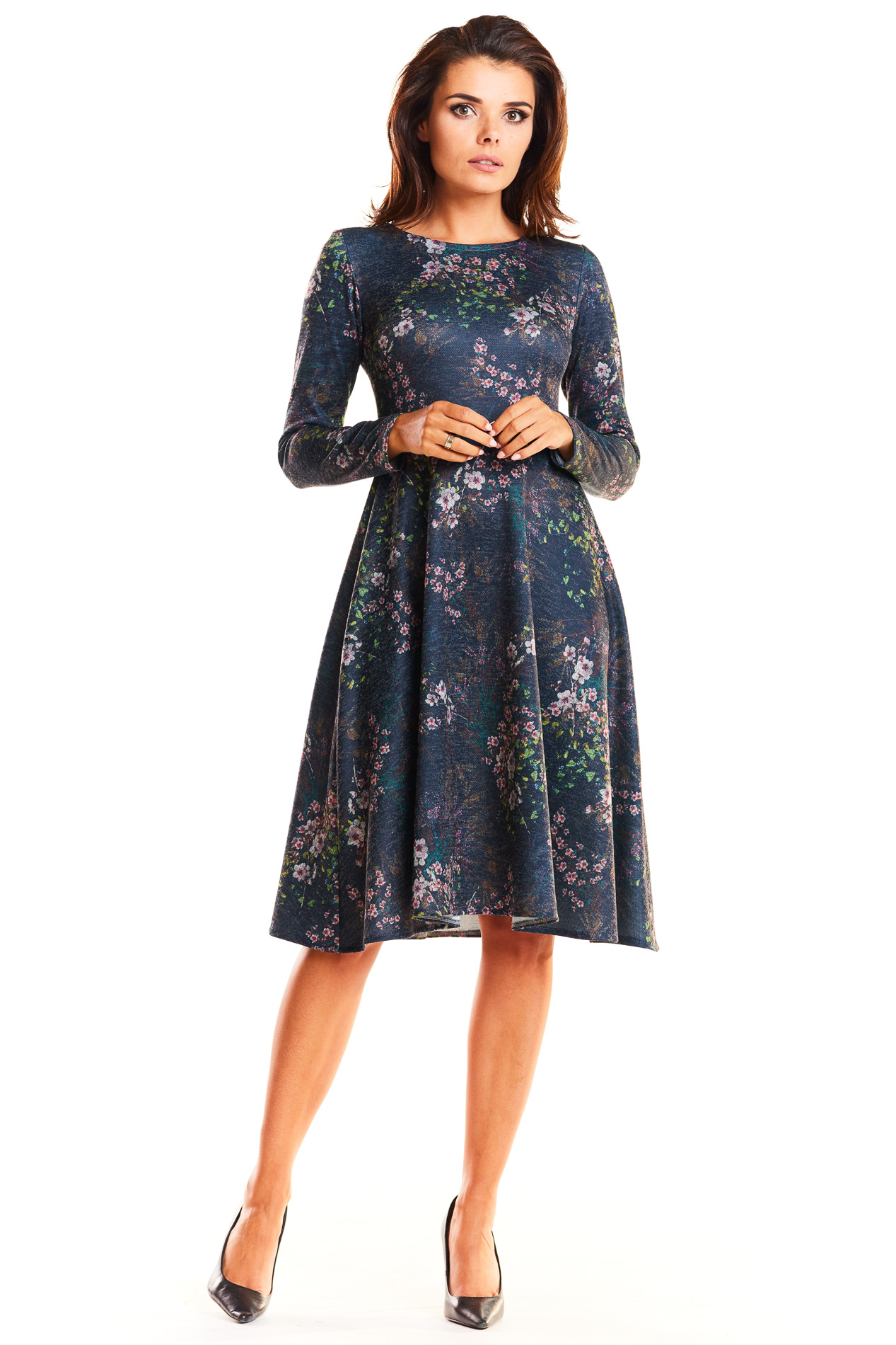 Awama Woman's Dress A250 Navy Blue