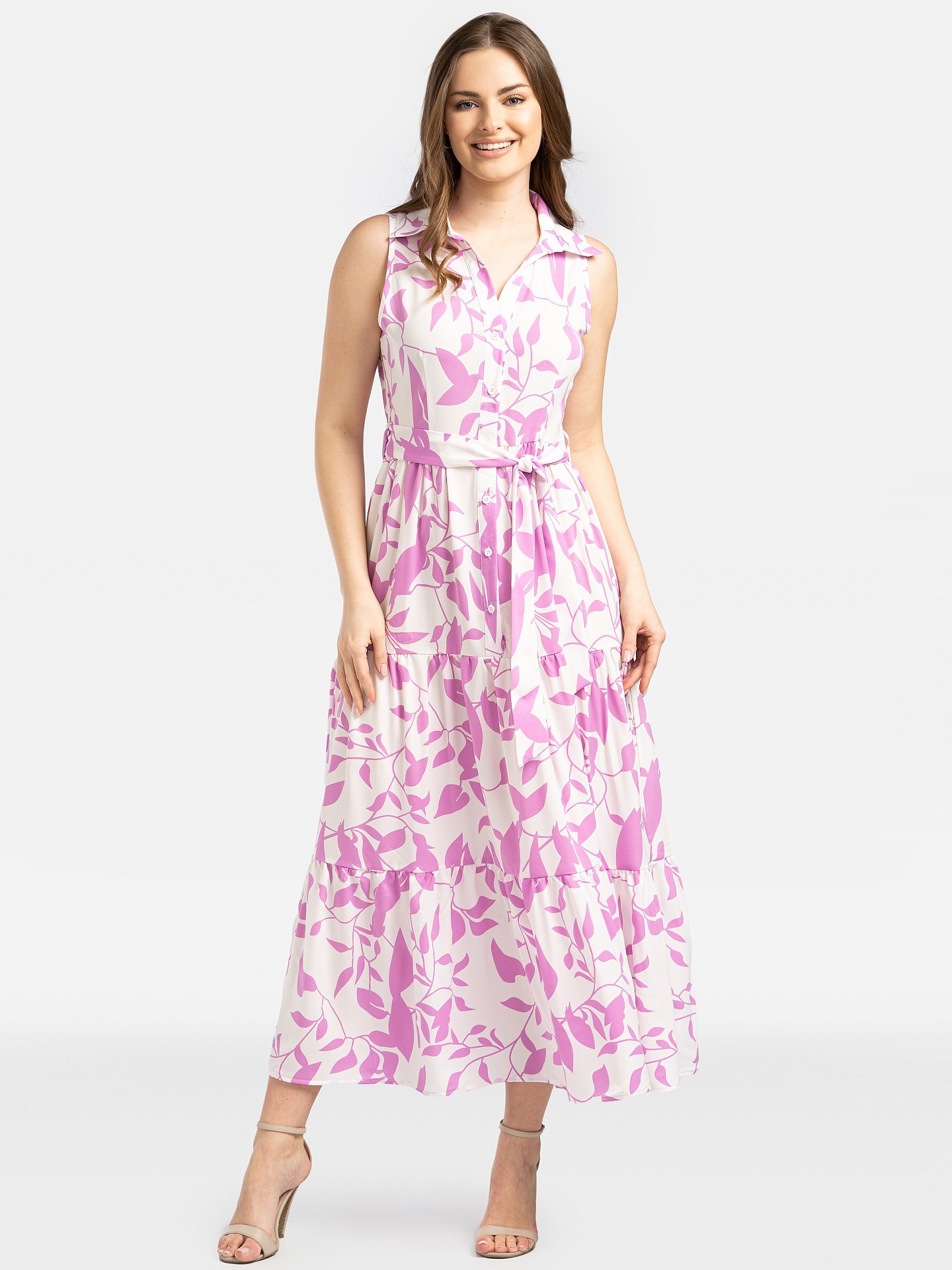 Дълга дамска рокля без ръкави PERSO