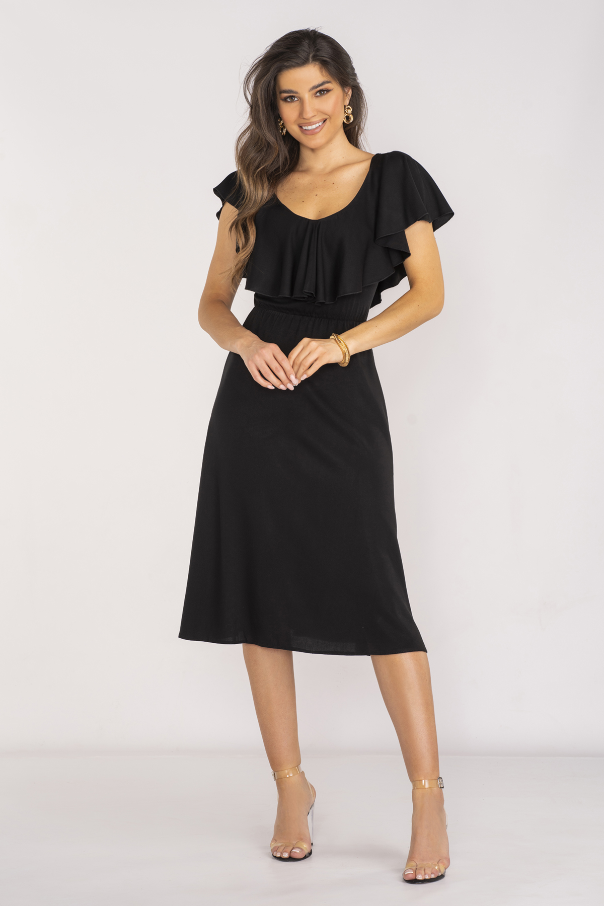Awama Woman's Dress A659 Black