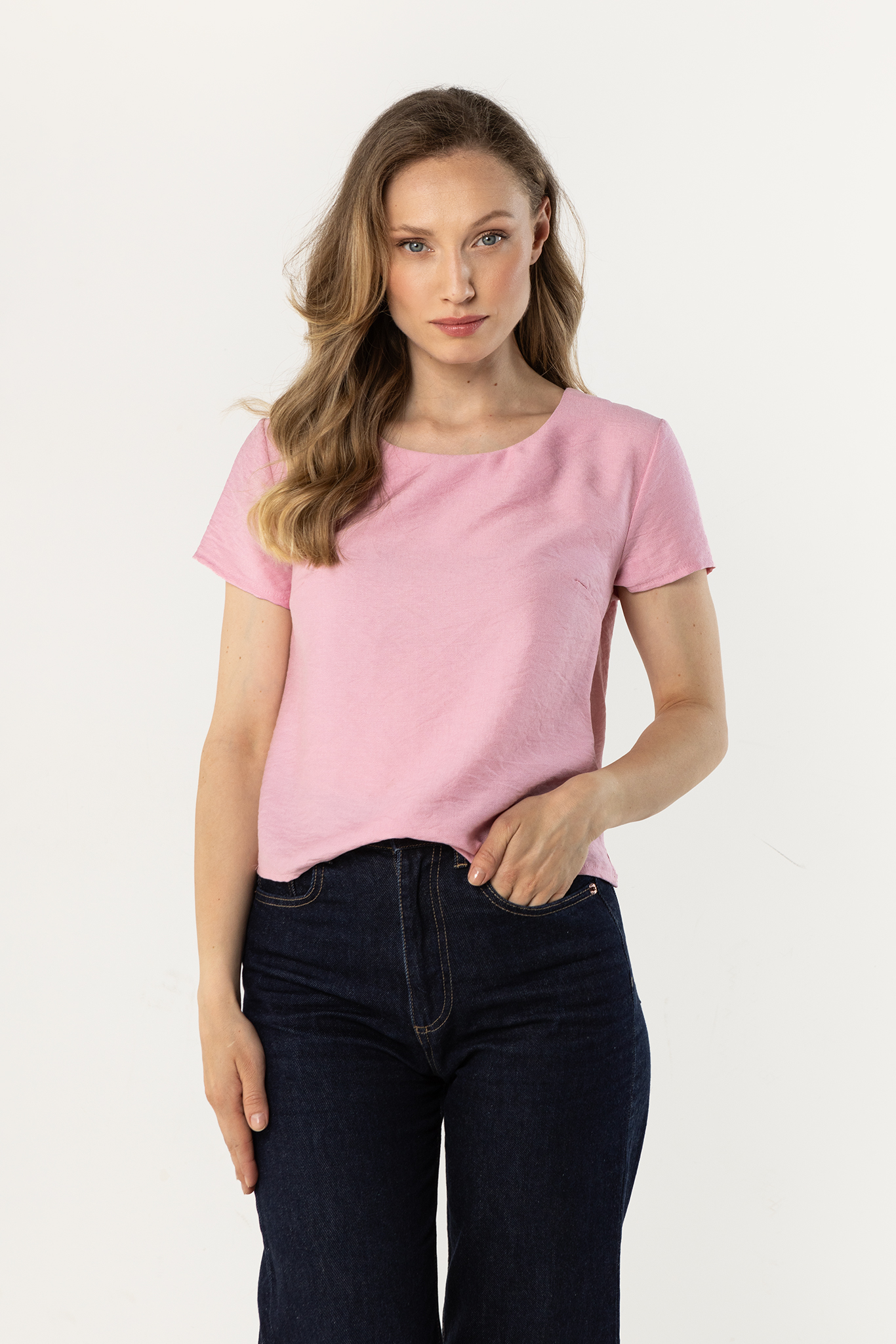 Дамска блуза A762 с къс ръкав