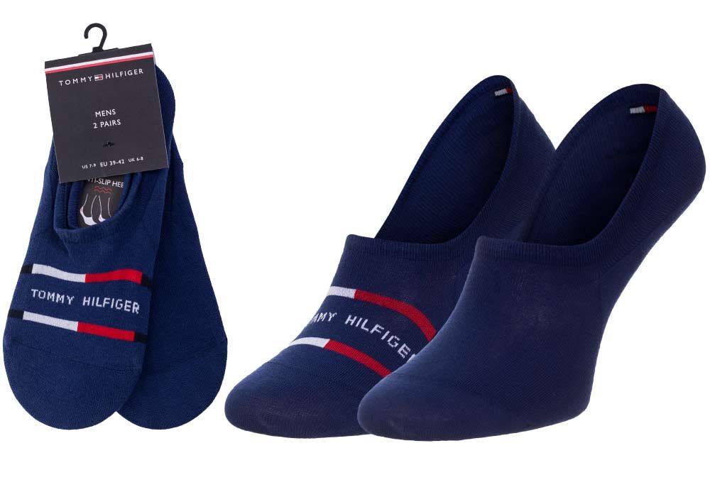 Levně Tommy Hilfiger Sada dvou párů pánských ponožek v tmavě modré barvě Tommy Hilfige - Pánské