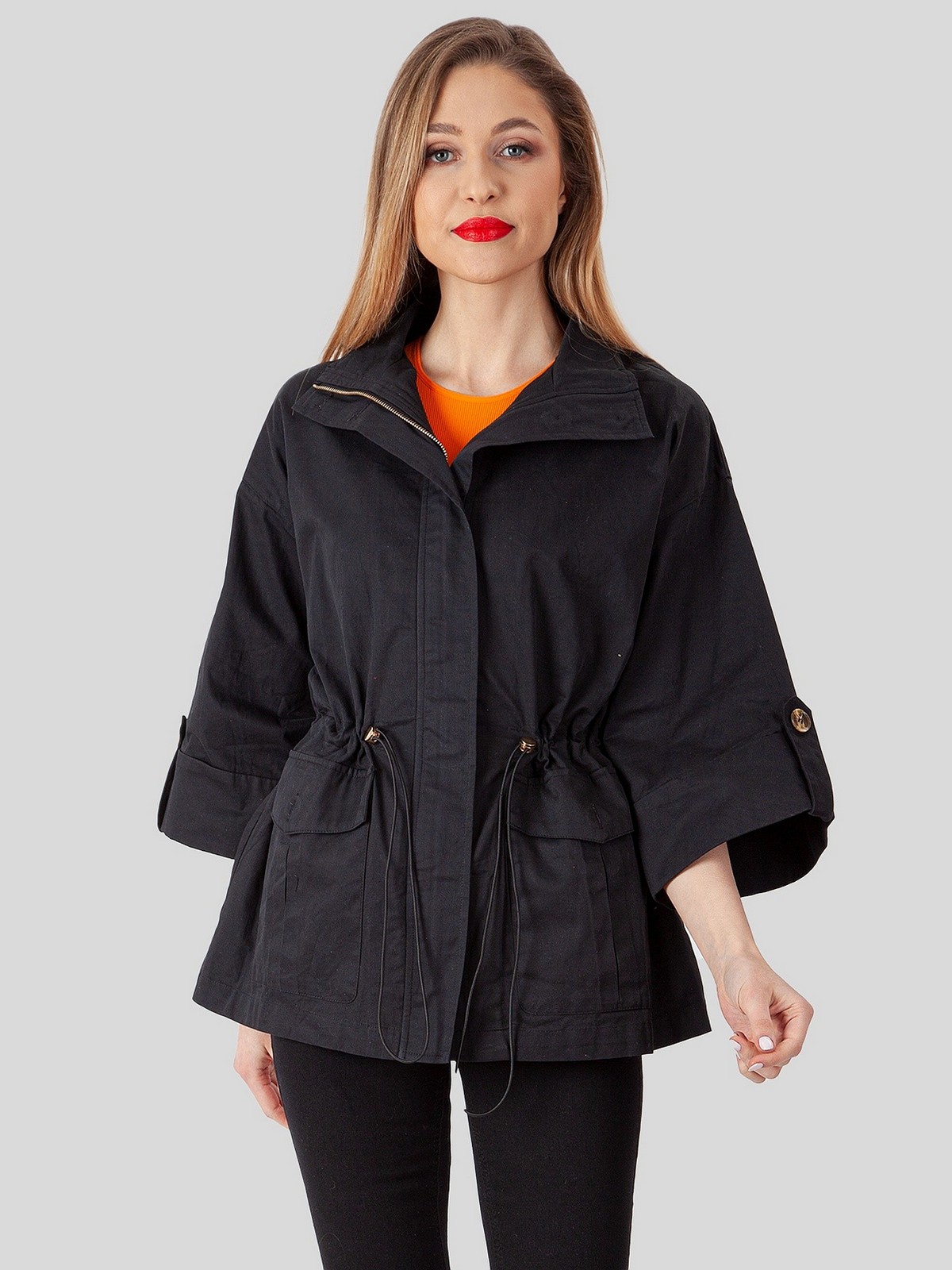 PERSO Woman's Women's cotton jacket with wide sleeves