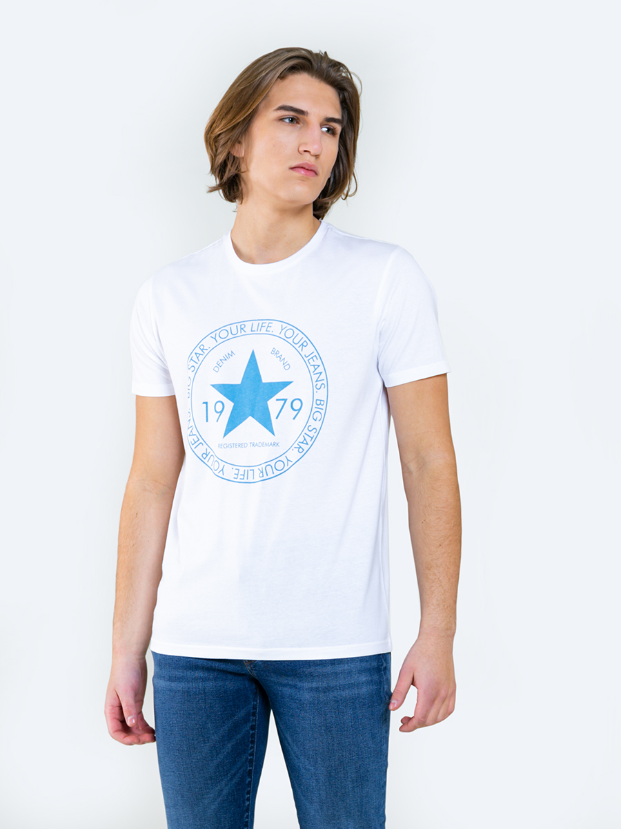 Big Star Man's T-shirt_ss T-shirt 150890 Cream Knitted-101