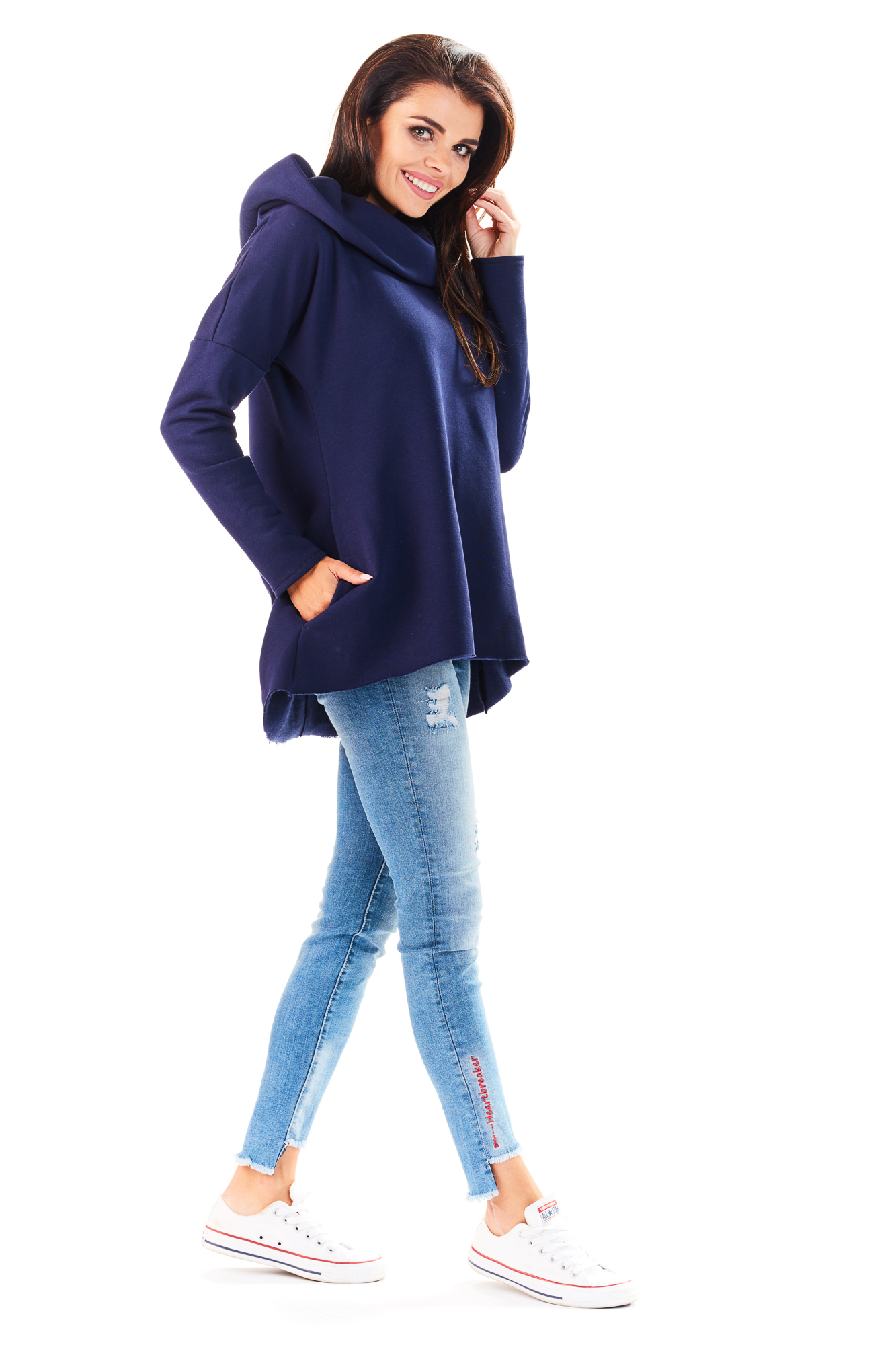 Awama Woman's Sweatshirt A200 Navy Blue