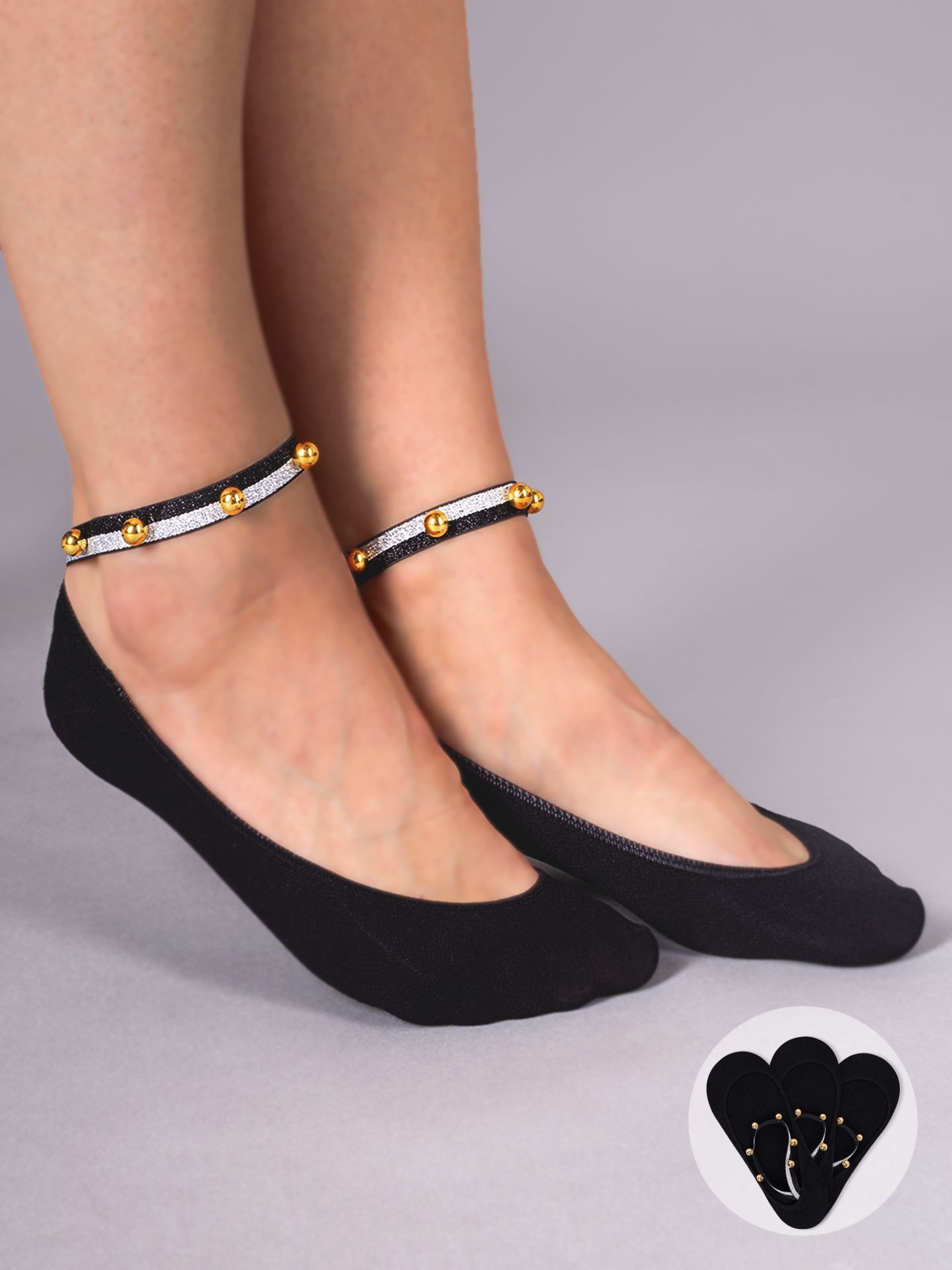 Levně Yoclub Woman's Socks With Decorative Bracelet 3-Pack P1