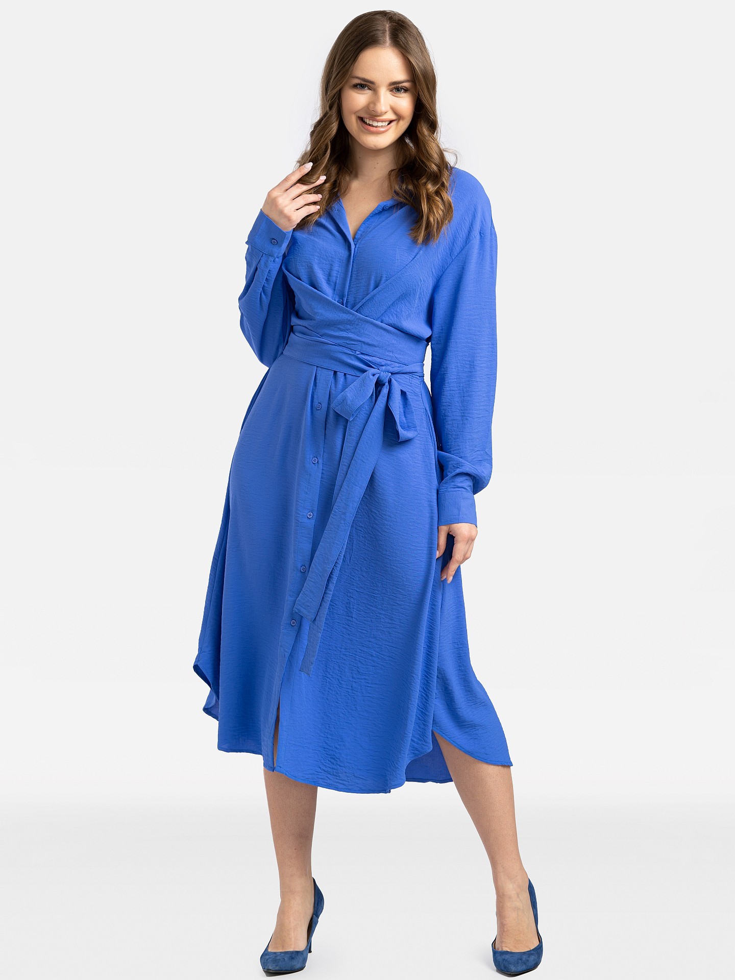 Дамска рокля-риза с връзки