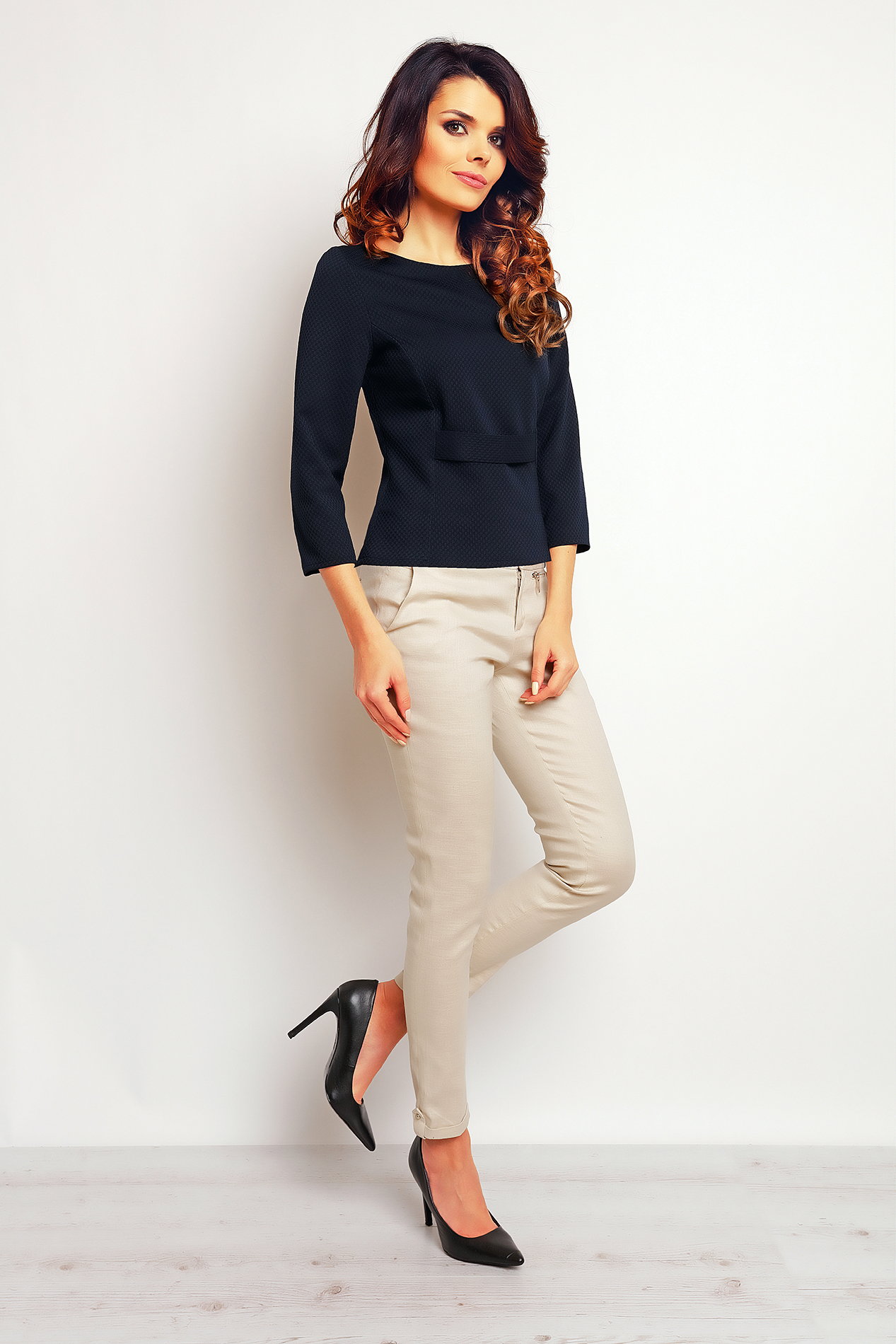 Infinite You Woman&#039;s Blouse M089 Navy Blue