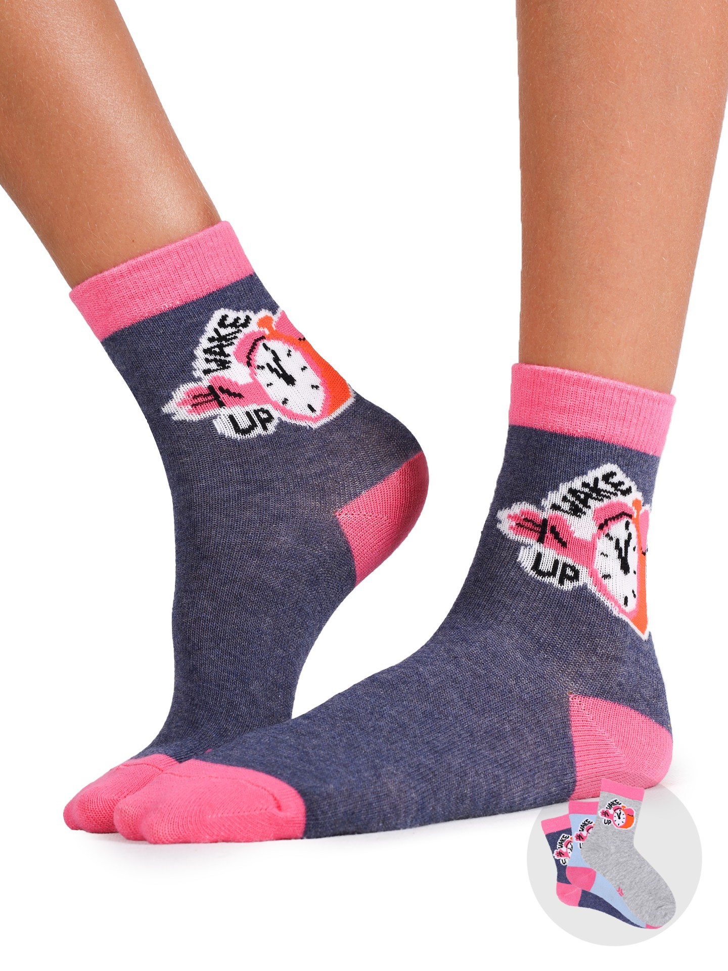 Yoclub Kids's Girls' Socks Wake up 3-Pack SKA-0157G-A800