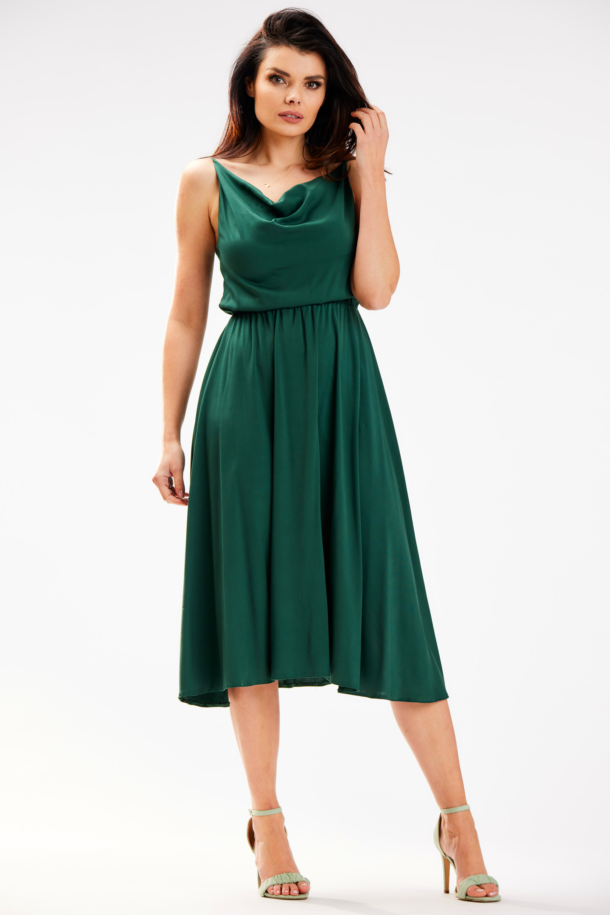 Awama Woman's Dress A579 Bottle Green