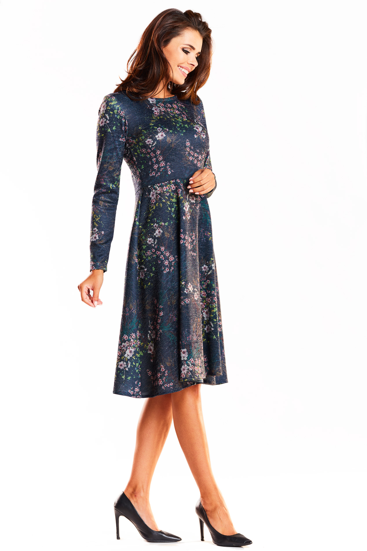 Awama Woman's Dress A250 Navy Blue