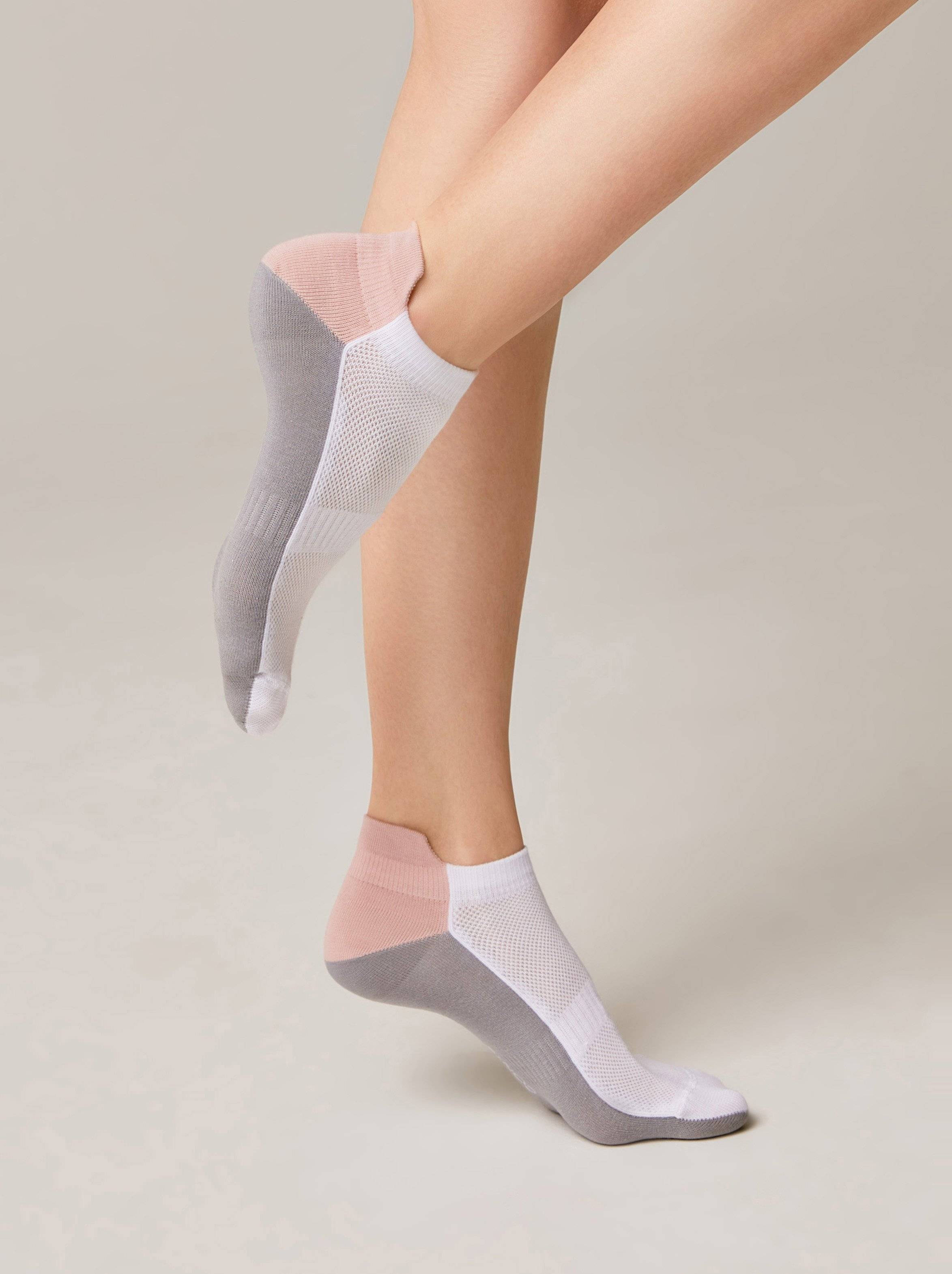 Levně Conte Woman's Socks 393 White-Grey