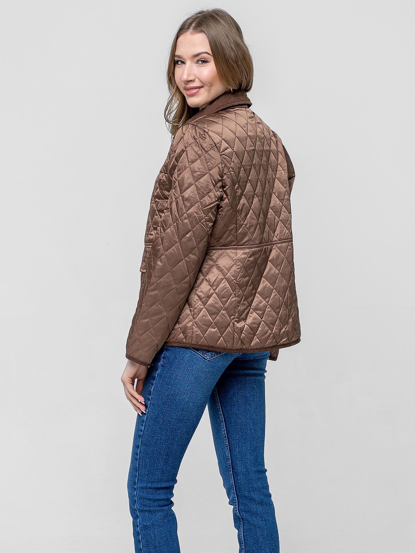 PERSO Woman's Women's transitional quilted jacket with a collar