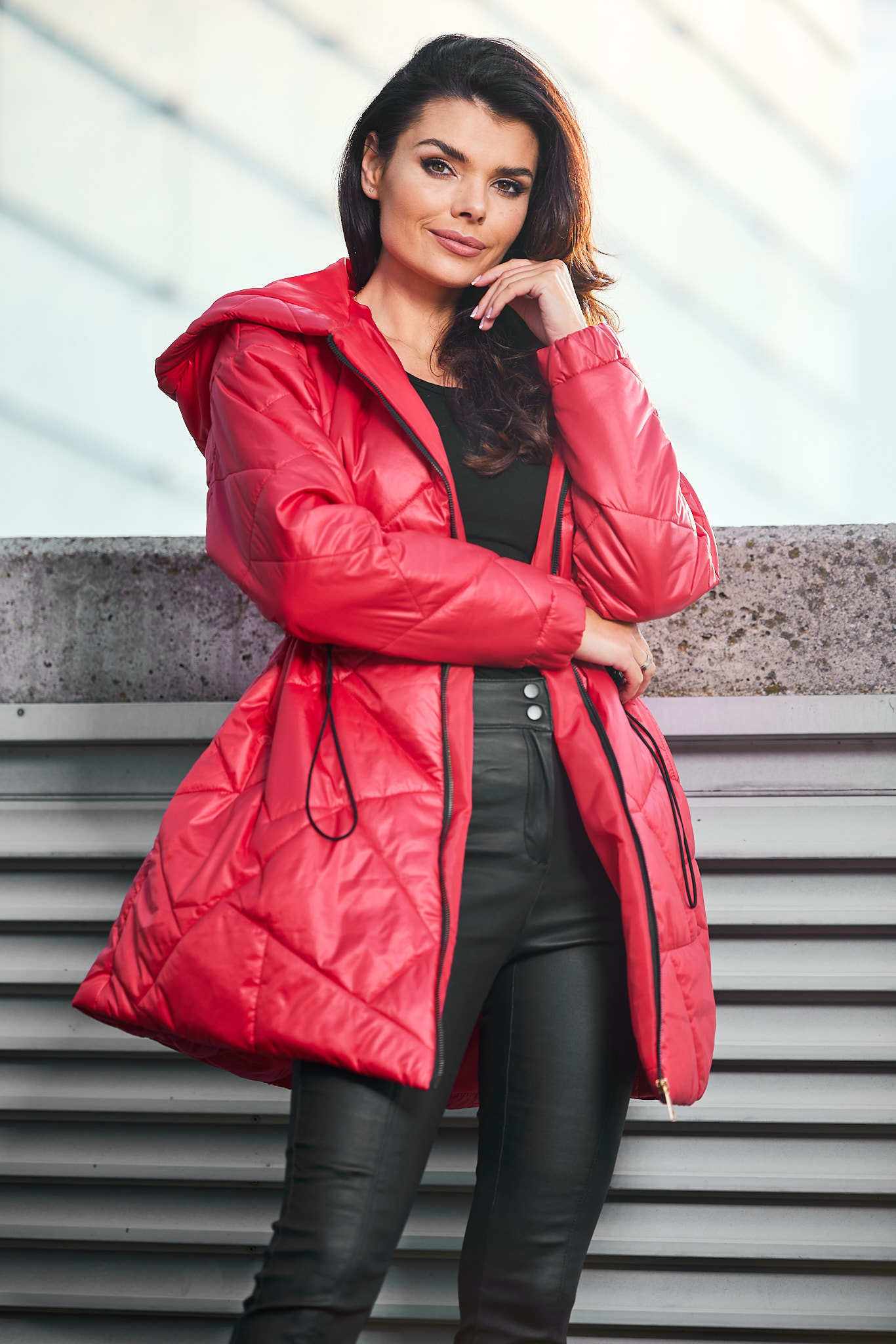 Awama Woman's Coat A540 Red