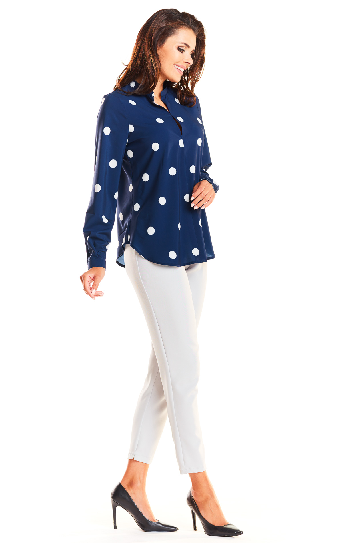 Awama Woman&#039;s Shirt A239 Navy Blue