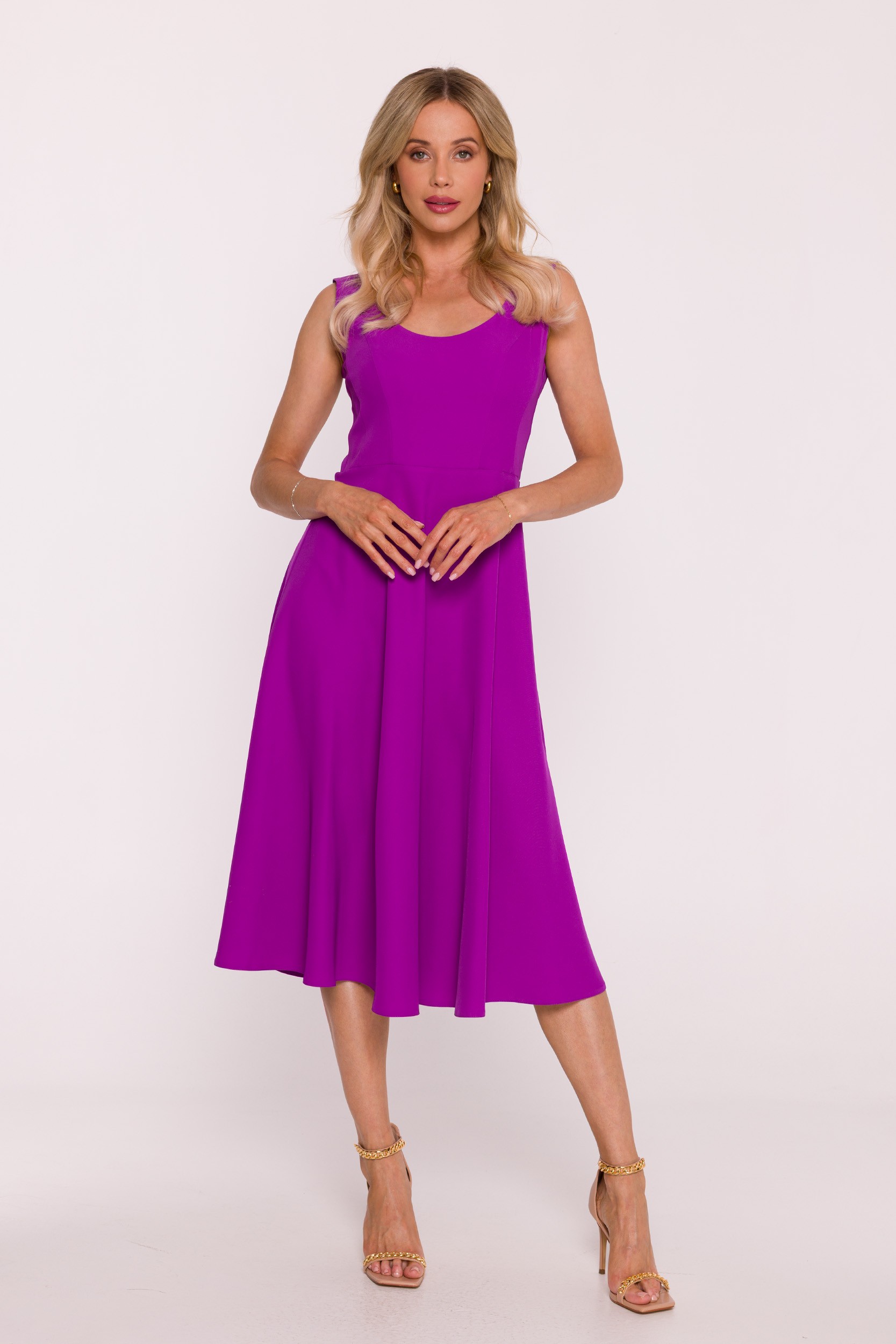 Rochie elegantă fără mâneci pentru femei - lavandă