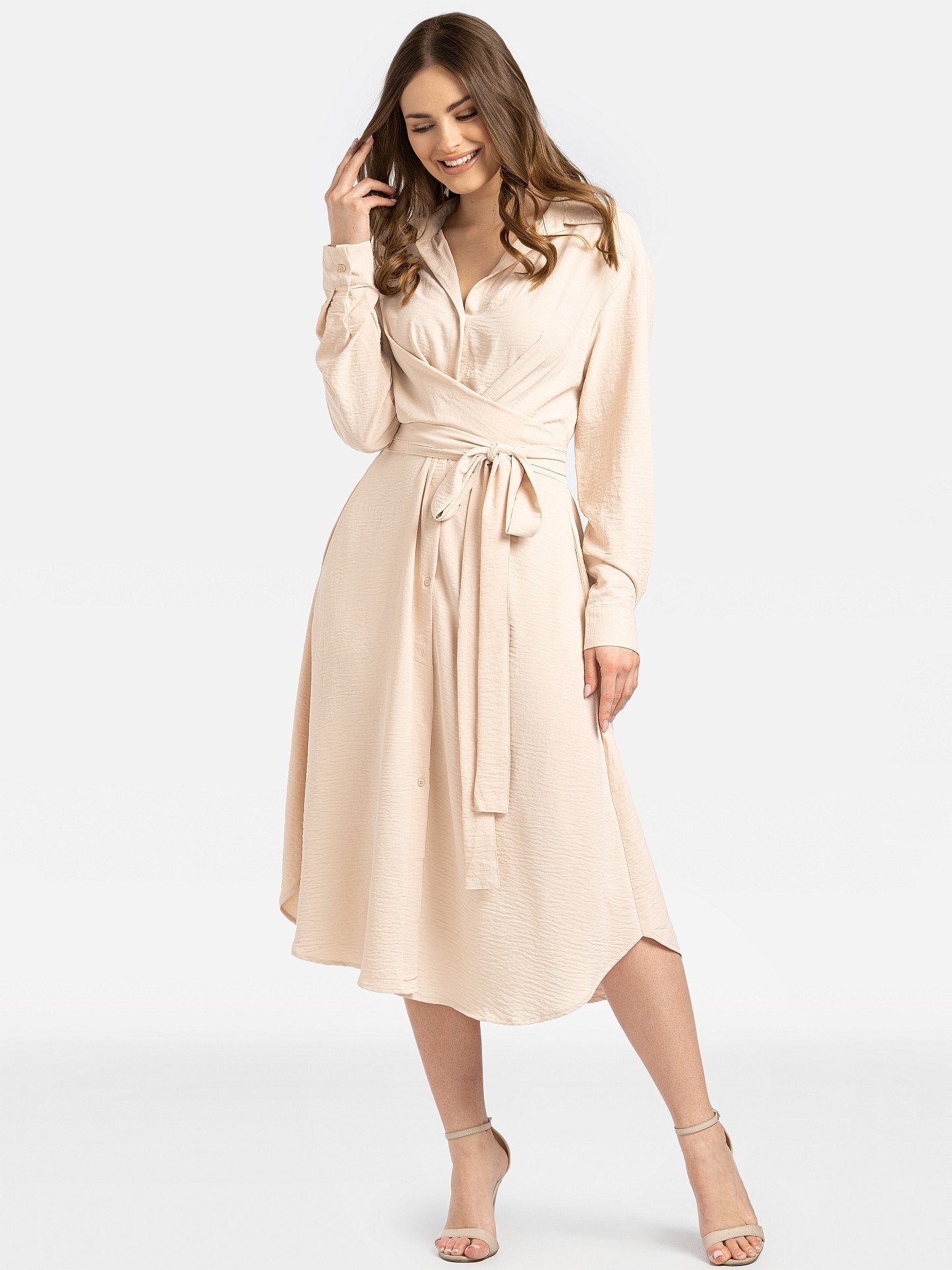 Дамска рокля-риза с връзки