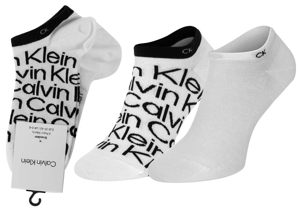 Levně 2PACK ponožky Calvin Klein nízké bílé (701218714 002)